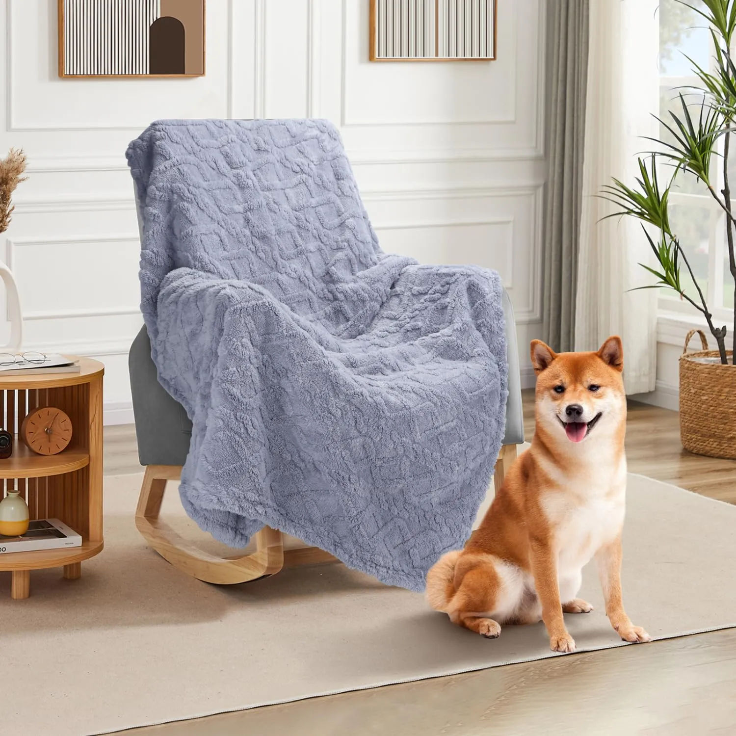 Nobleza Coperta Impermeabile per Cani, Morbida Coperta in Pile per Cani di Piccola e Media Taglia, Gatti, L 127 x 100 cm, Coprisedile Reversibile, Lavabile in Lavatrice, Azzurro - immagine 7