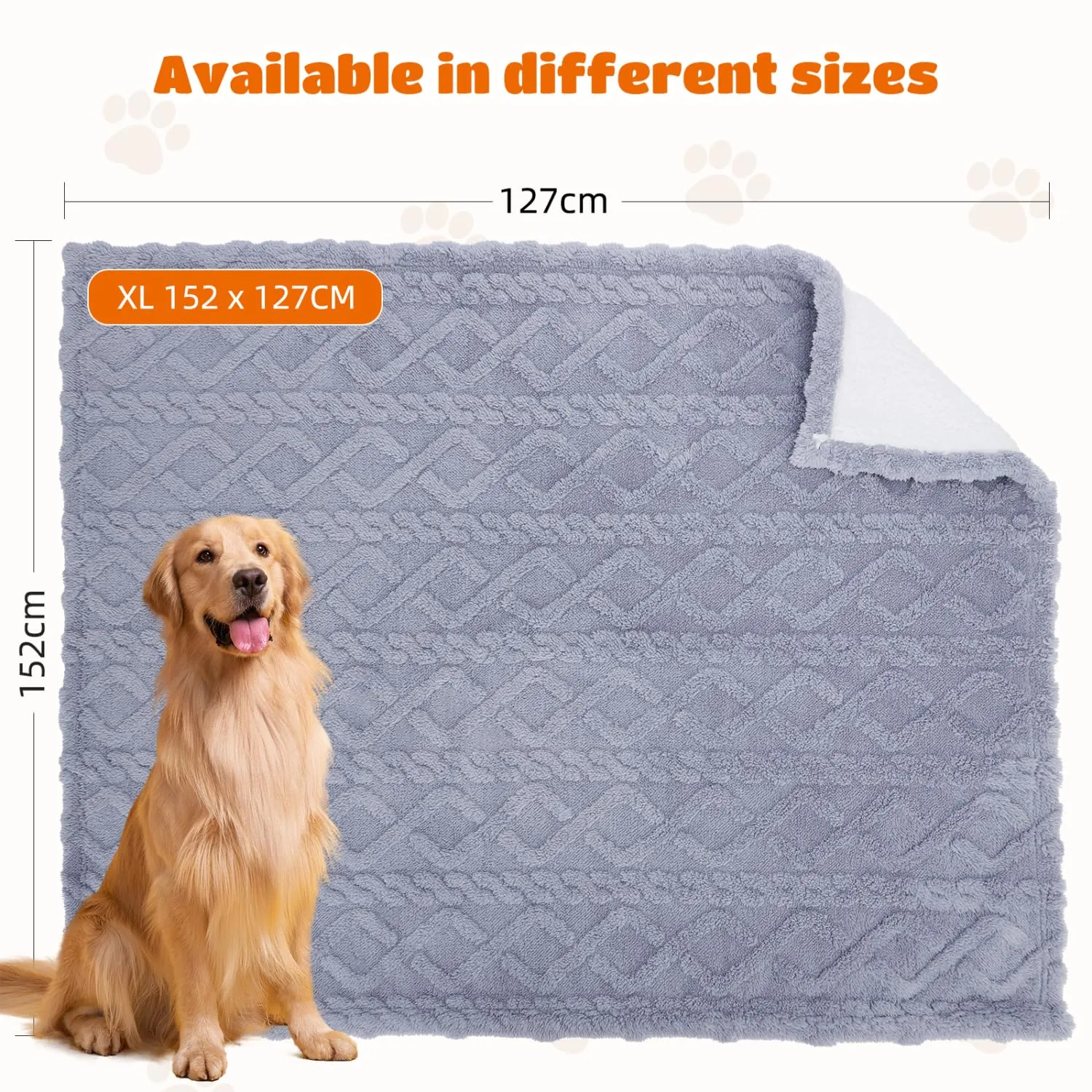 Nobleza Coperta Impermeabile per Cani, Morbida Coperta in Pile per Cani di Taglia Media e Grande, Gatti, XL 152 x 127 cm, Coprisedile Reversibile, Lavabile in Lavatrice, Azzurro - immagine 5