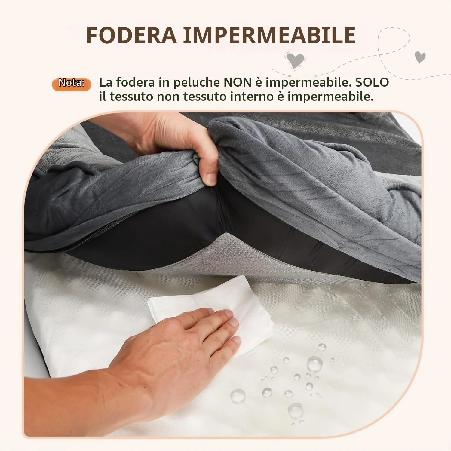 Nobleza Cuccia Cane Interno Taglia Grandi, 106x80x17cm, Cuscino per Cani Grandi Impermeabile, Cuccia Ortopedica per Cani, Lettino per Cani Sfoderabile e Lavabile - immagine 8