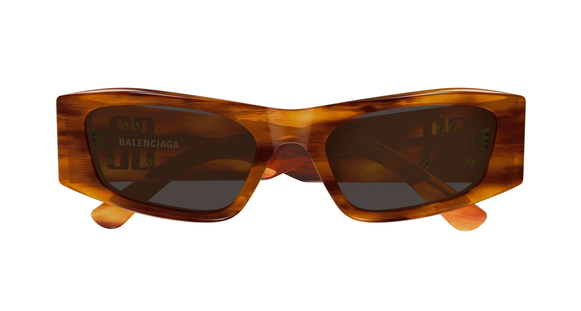 Balenciaga BB0478S 002 Occhiali da sole Acetato Marrone Grigio Geometrica - immagine 2