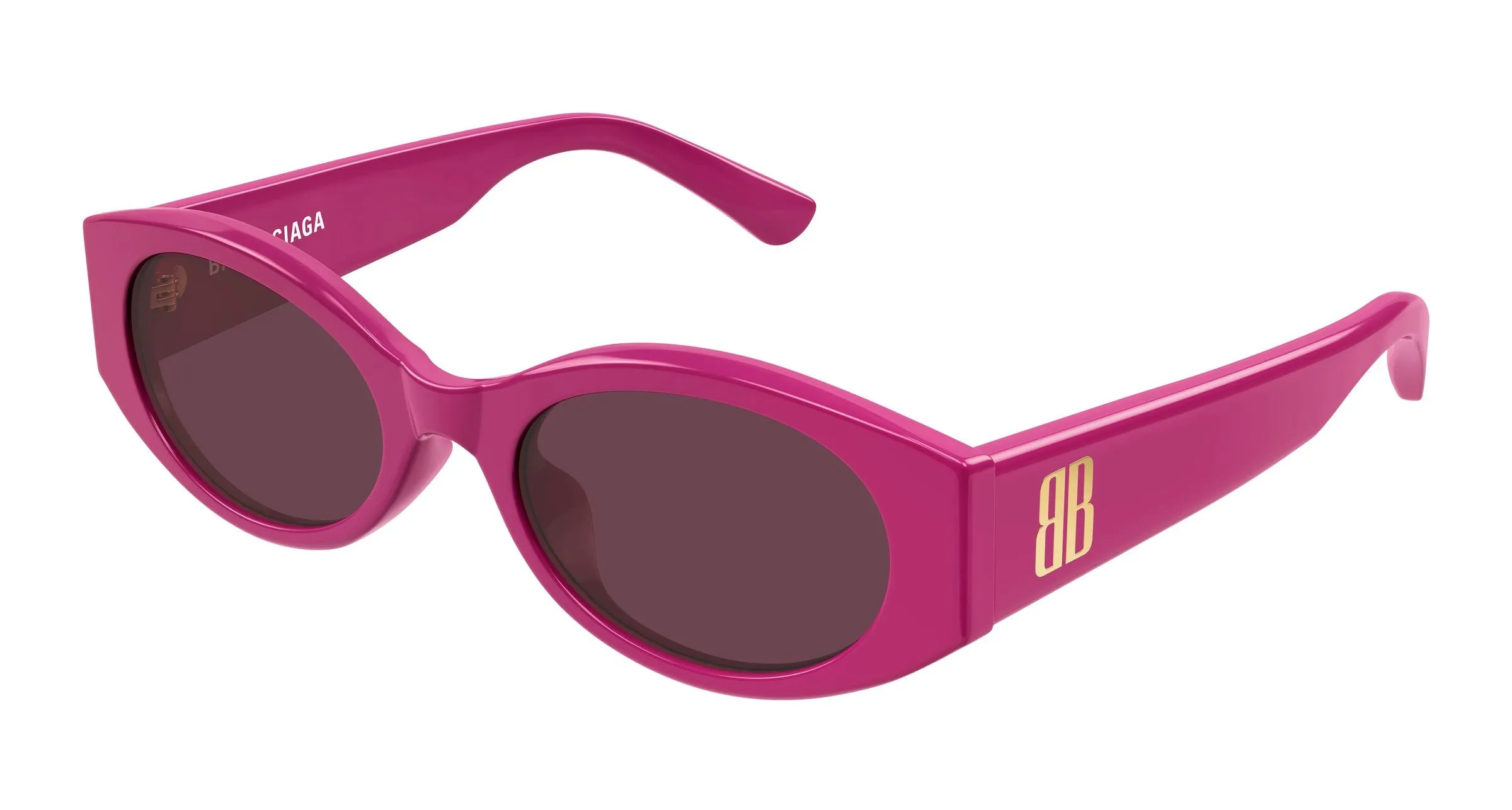 Balenciaga BB0477SA 004 Occhiali da sole Acetato Viola Rotonda - immagine 1