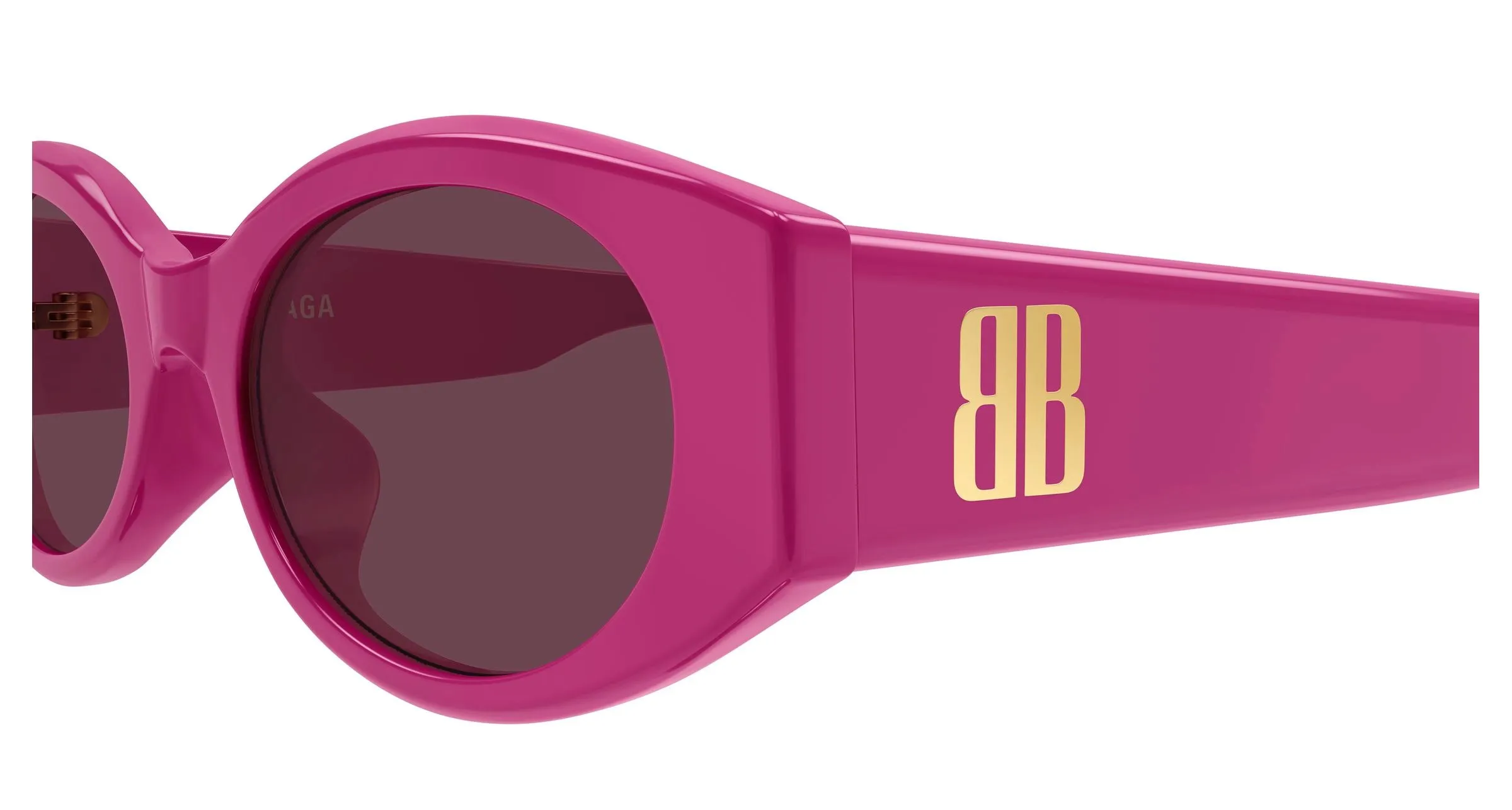 Balenciaga BB0477SA 004 Occhiali da sole Acetato Viola Rotonda - immagine 3
