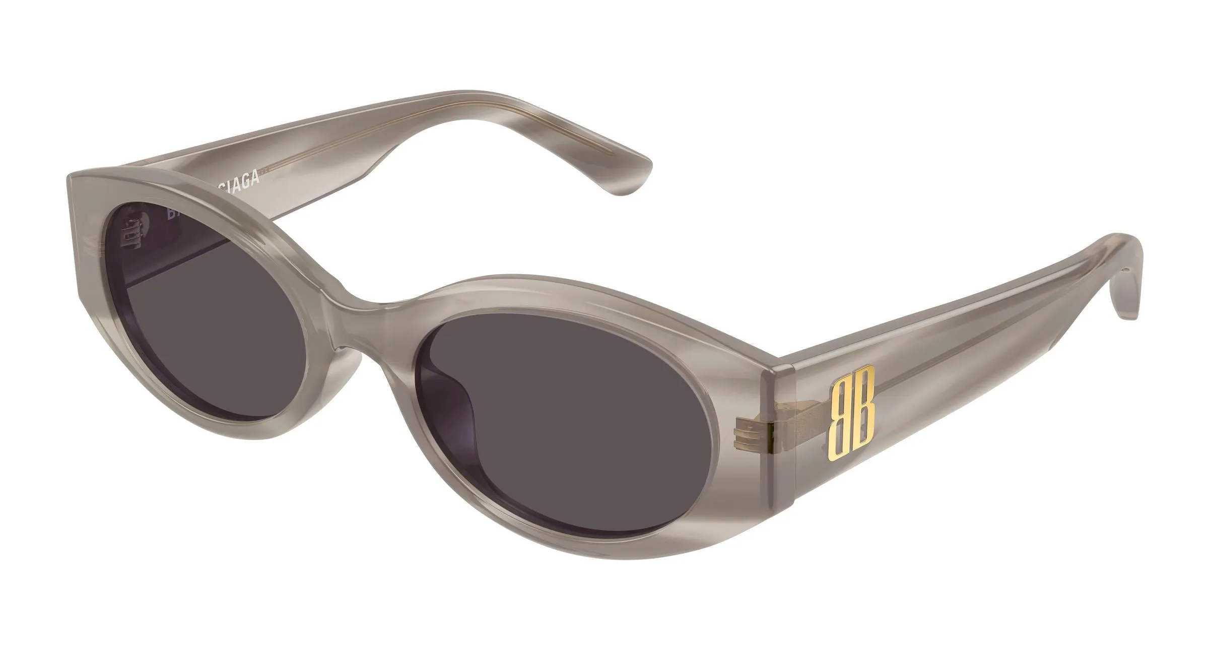 Balenciaga BB0477SA 003 Occhiali da sole Acetato Grigio Grigio Rotonda - immagine 1