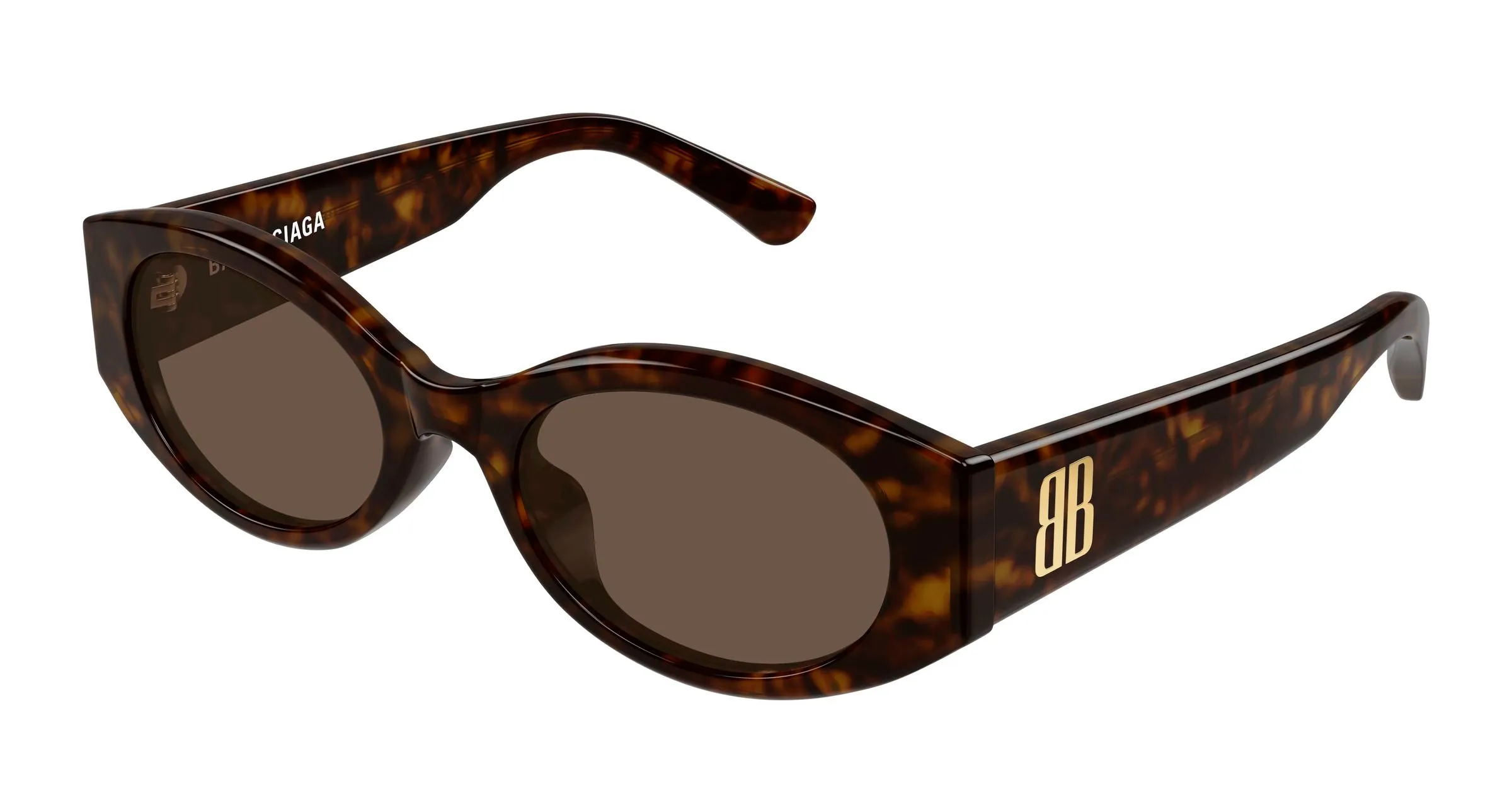 Balenciaga BB0477SA 002 Occhiali da sole Acetato Havana Marrone Rotonda - immagine 1