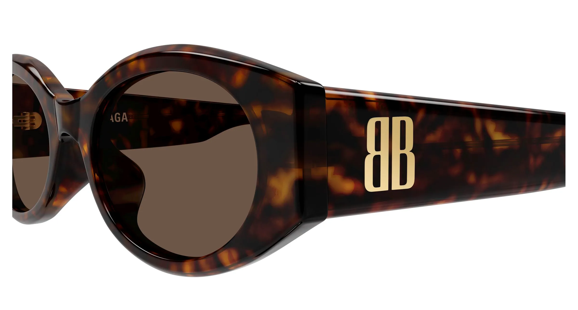 Balenciaga BB0477SA 002 Occhiali da sole Acetato Havana Marrone Rotonda - immagine 3