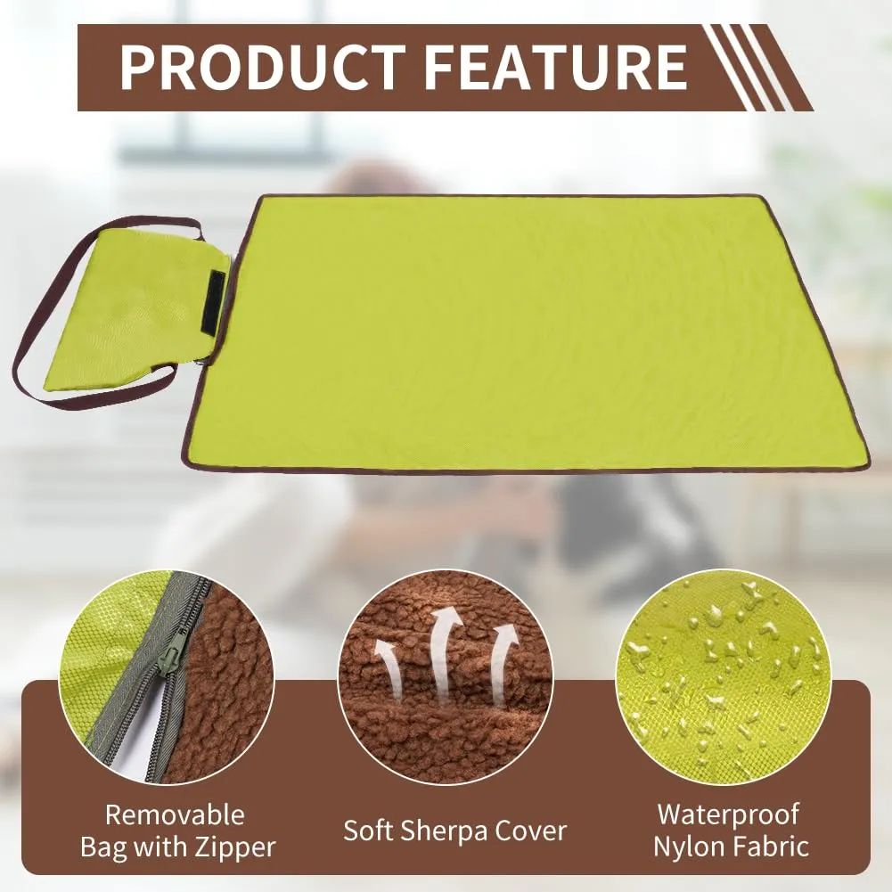 Adiwo Tappeto per Cane,100 x 70 cm Coperta Impermeabile per Cani con Borsa Portaoggetti, Tappetino Coperta per Animali Domestici da Esterno Pieghevole, per Cani Cucciolo Gatto Interno Esterne(Verde) - immagine 3