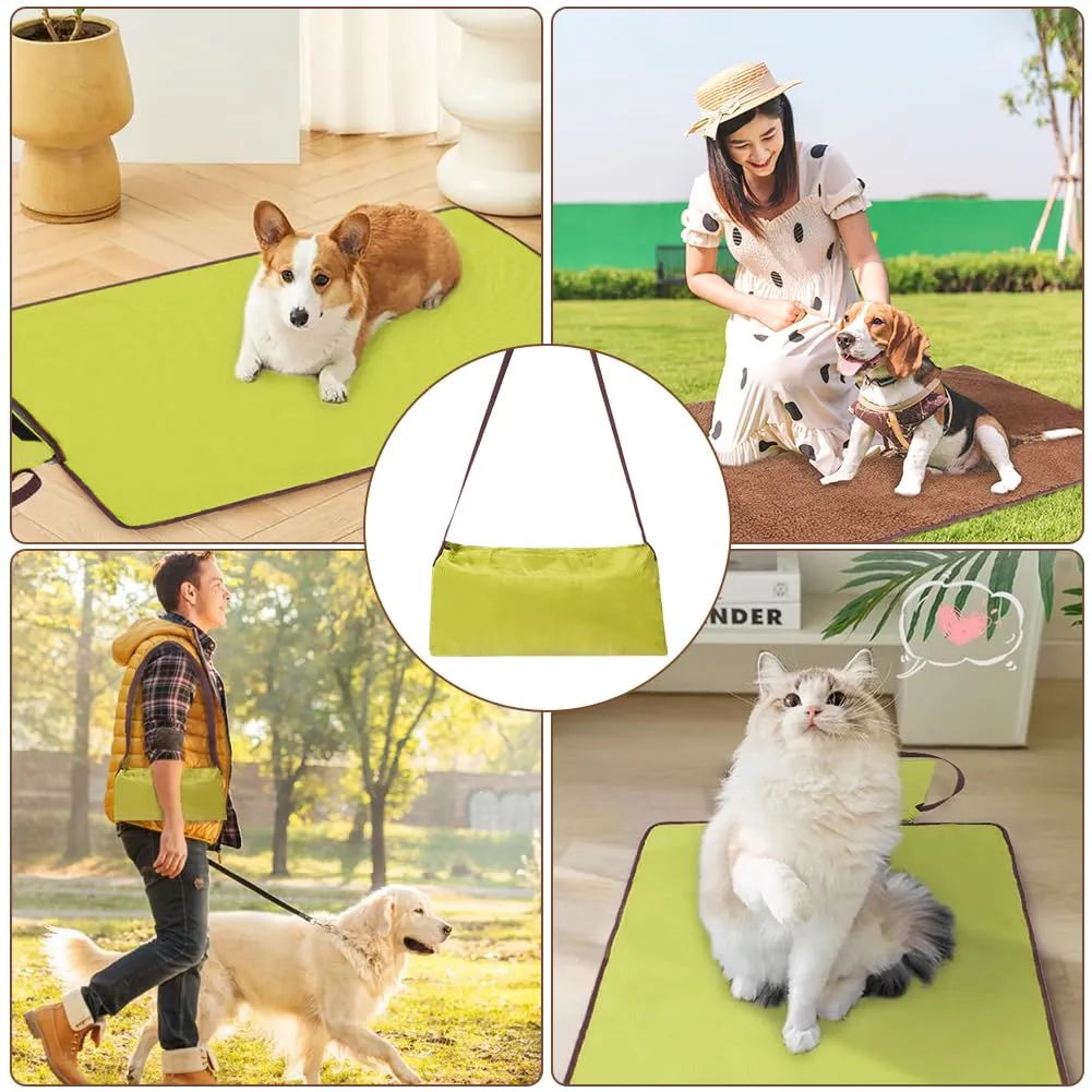 Adiwo Tappeto per Cane,100 x 70 cm Coperta Impermeabile per Cani con Borsa Portaoggetti, Tappetino Coperta per Animali Domestici da Esterno Pieghevole, per Cani Cucciolo Gatto Interno Esterne(Verde) - immagine 8