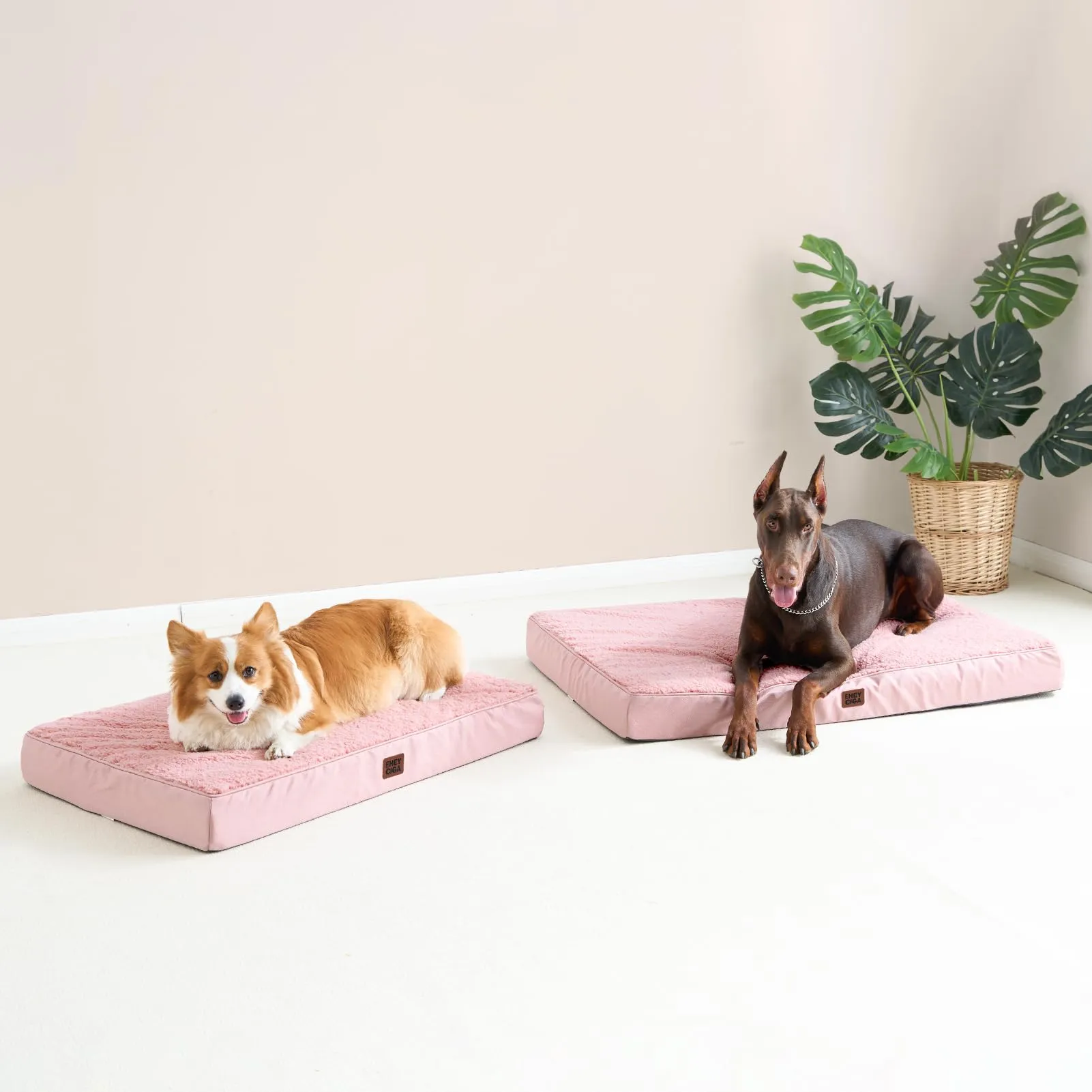 EHEYCIGA Removable Washable Orthopedic Dog Bed Cushion, Pink, 120 x 74 cm - immagine 9