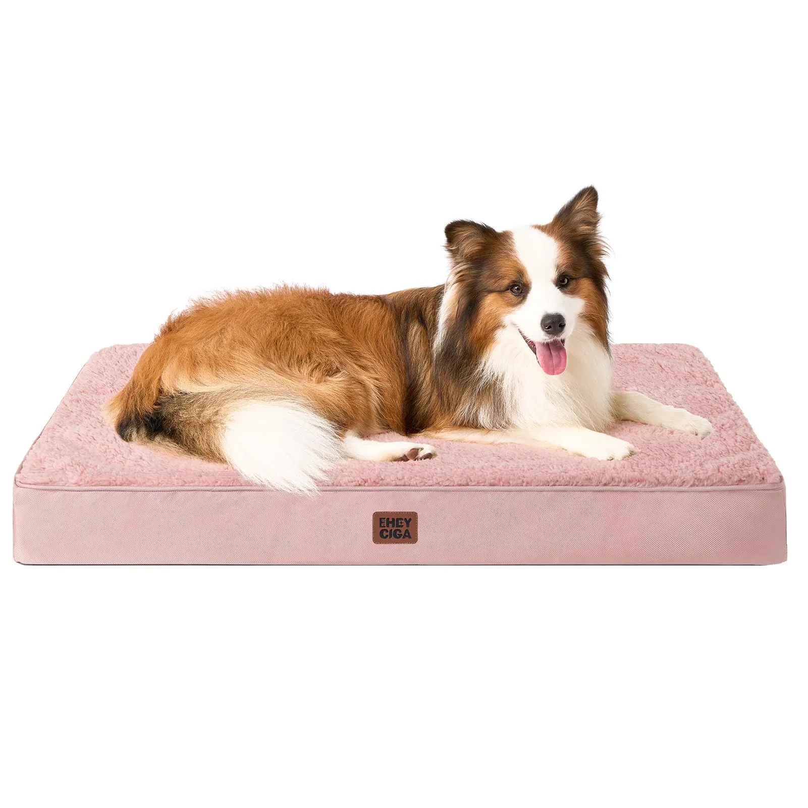 EHEYCIGA Removable Washable Orthopedic Dog Bed Cushion, Pink, 104 x 69 cm - immagine 1