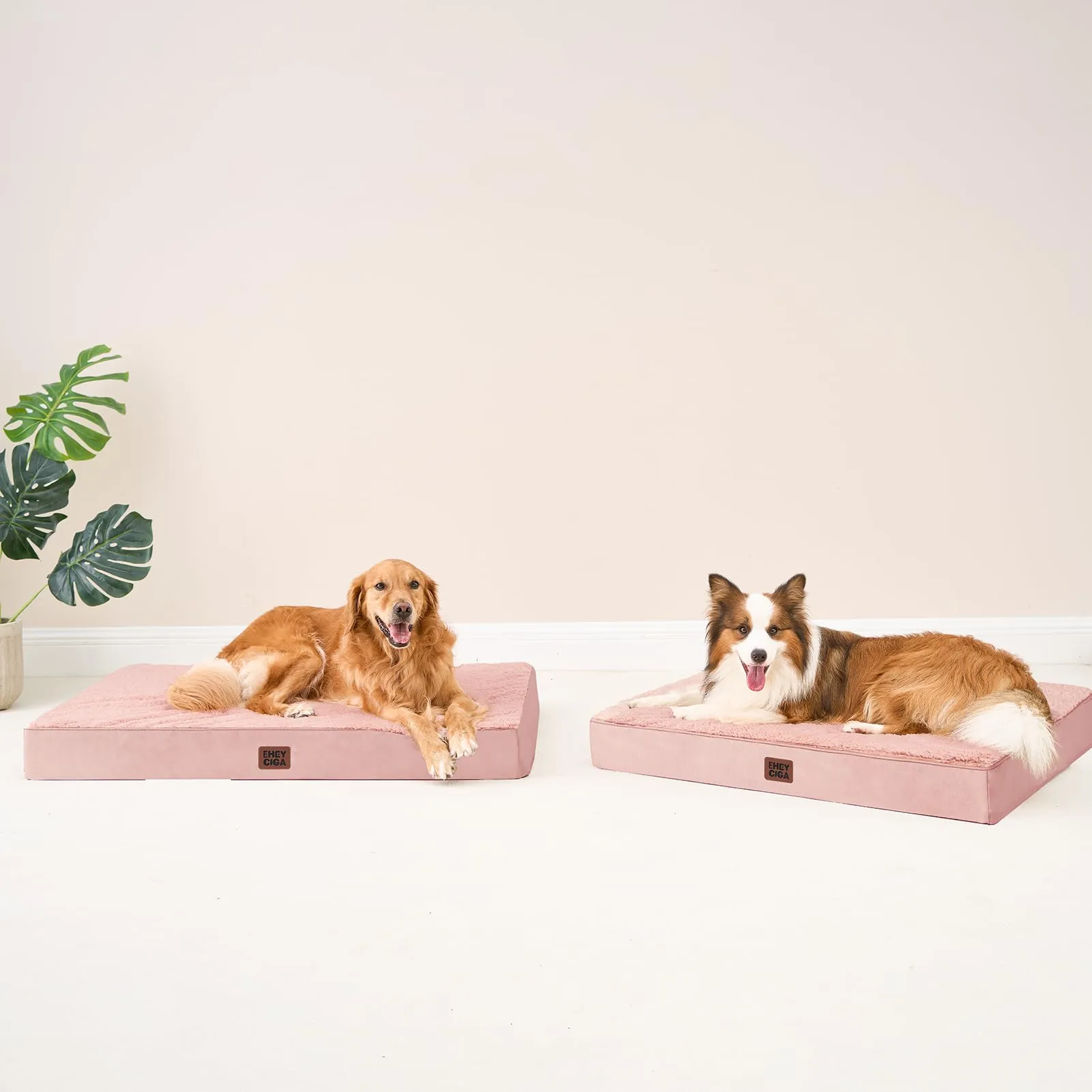 EHEYCIGA Removable Washable Orthopedic Dog Bed Cushion, Pink, 104 x 69 cm - immagine 8