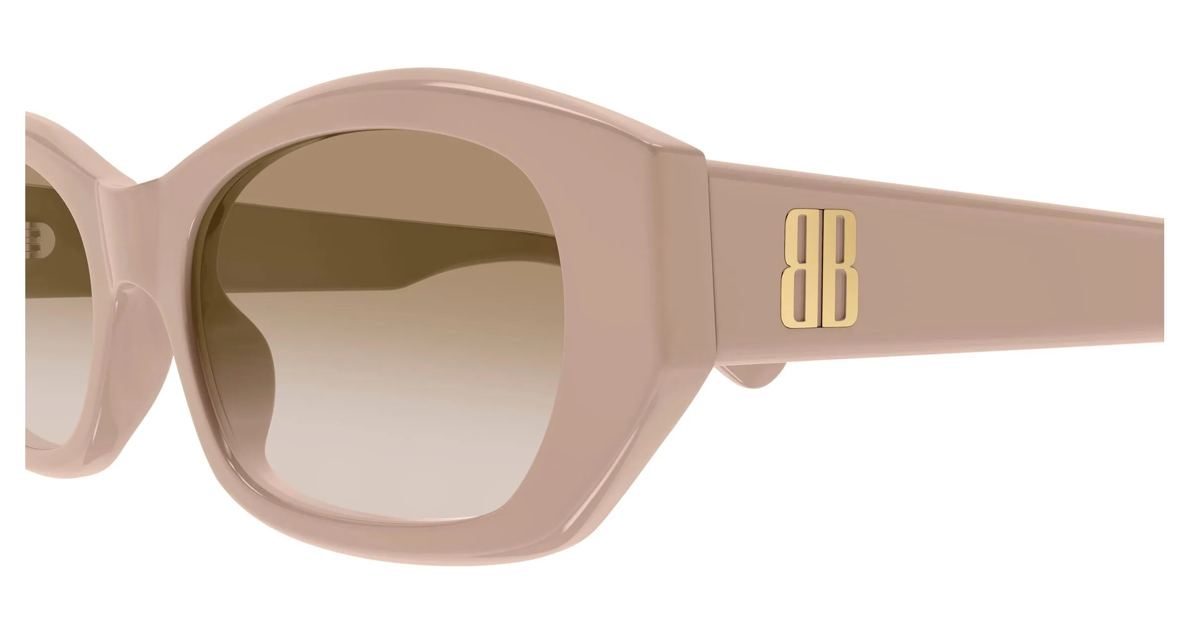 Balenciaga BB0476S 003 Occhiali da sole Acetato Rosa Marrone Rotonda - immagine 3