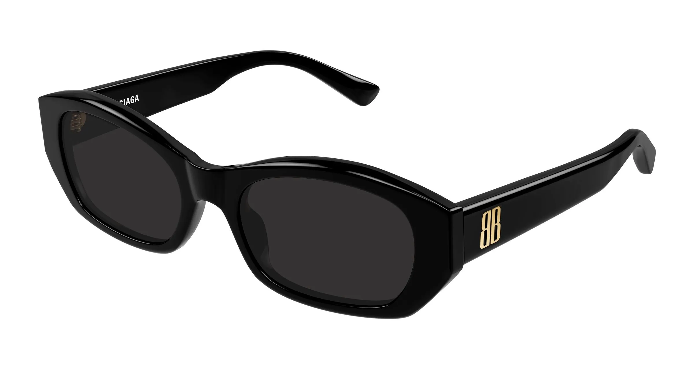 Balenciaga BB0476S 001 Occhiali da sole Acetato Nero Grigio Rotonda - immagine 1