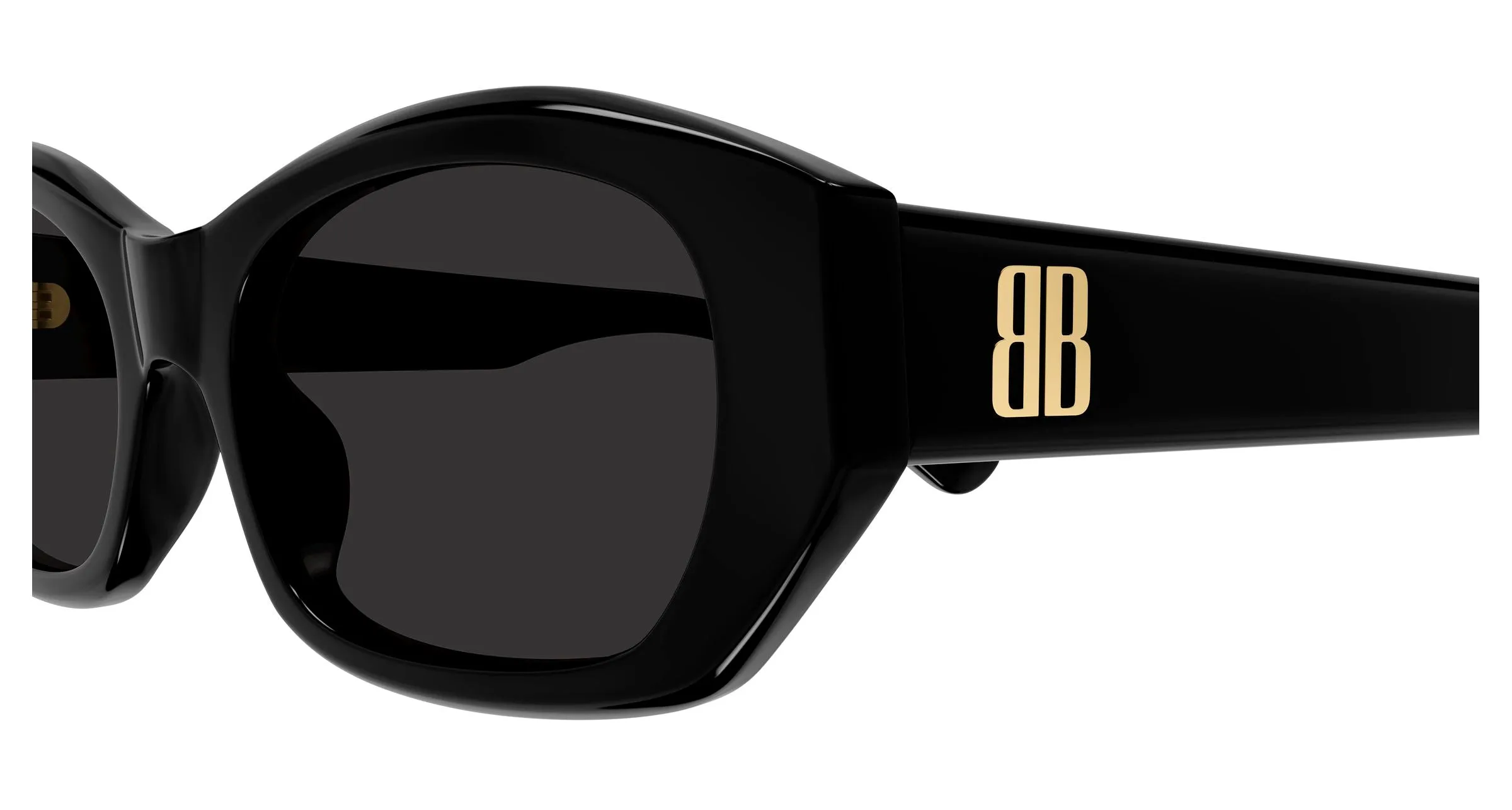 Balenciaga BB0476S 001 Occhiali da sole Acetato Nero Grigio Rotonda - immagine 3