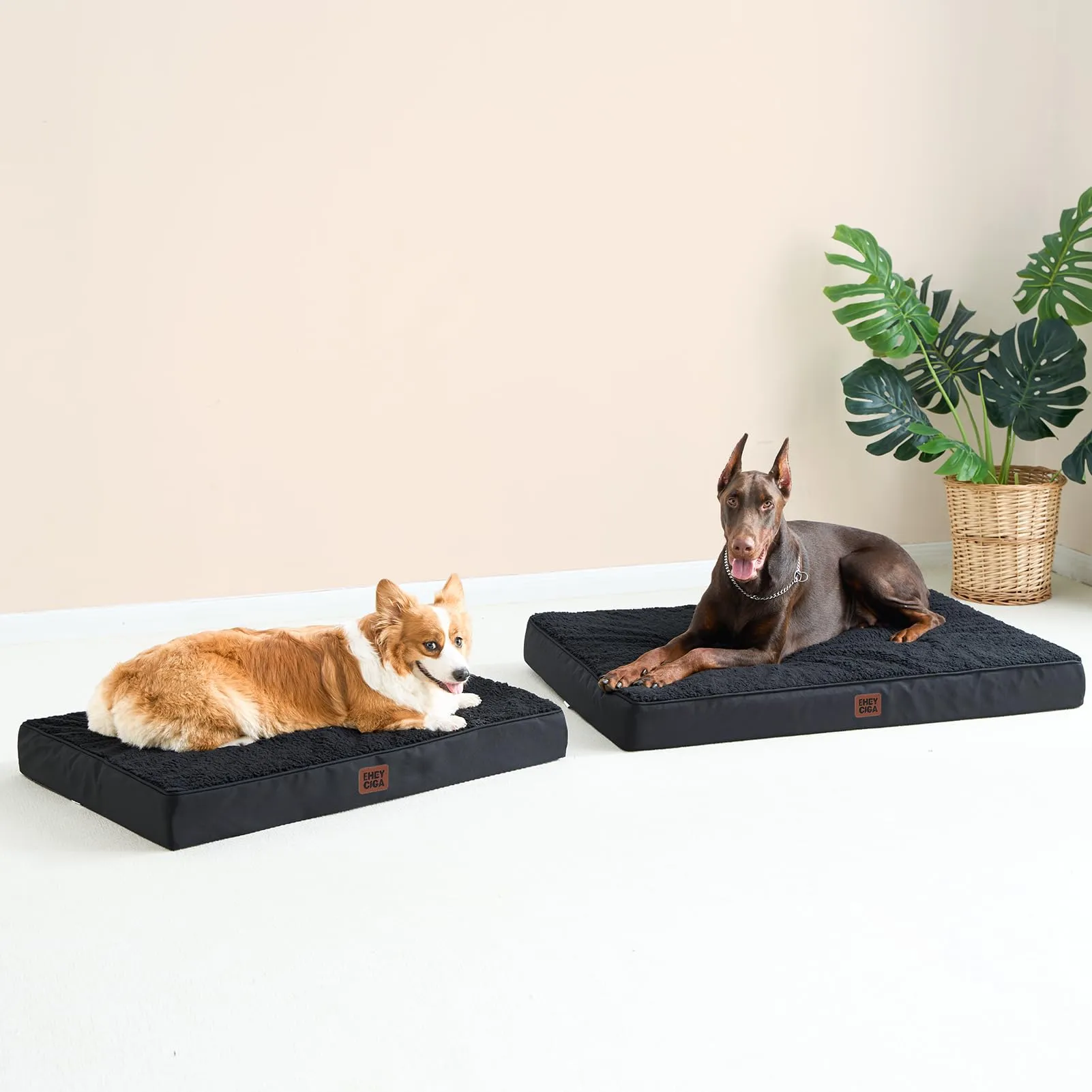 EHEYCIGA Cuccia Cane Interno Taglia Grande XXL, (120L x 74W cm) Ortopedica Cuscino per Cani, Cuscino Cane Sfoderabile e Lavabile, Ortopedico Lettino per Cani, Orthopedic Dog Bed, Nero - immagine 9