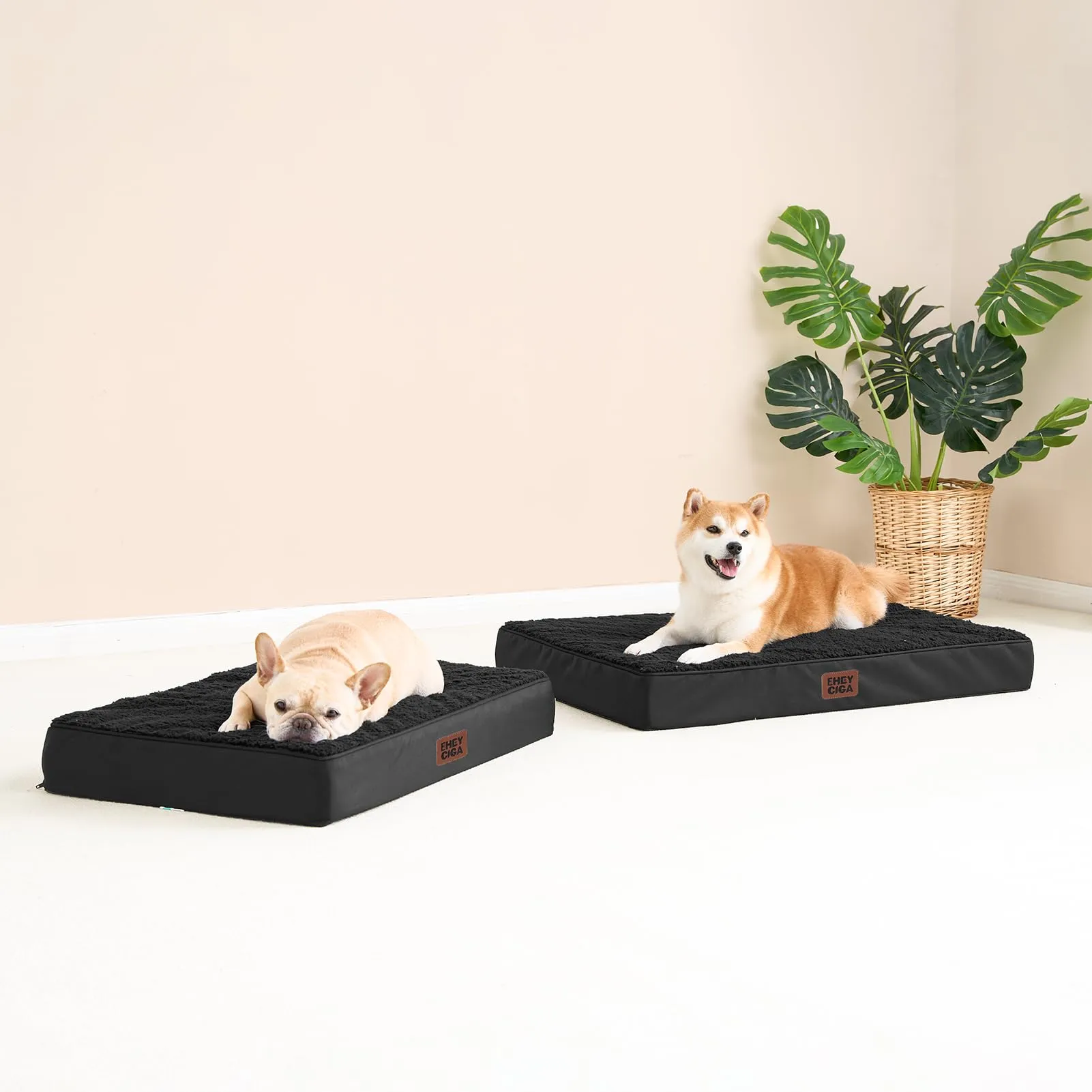 EHEYCIGA Removable Washable Orthopedic Dog Bed Cushion, Black, 76 x 51 cm - immagine 9