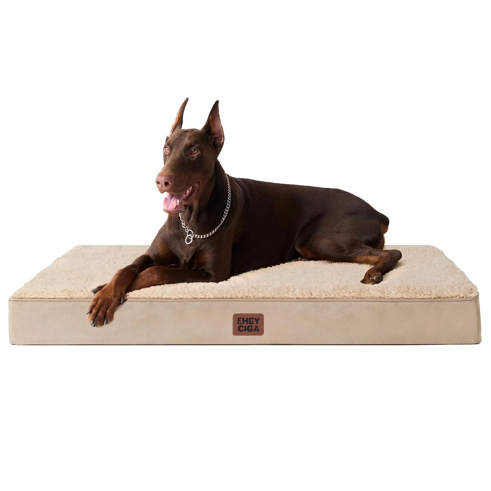 EHEYCIGA Cuccia Cane Interno Taglia Grande XXL, (120L x 74W cm) Ortopedica Cuscino per Cani, Cuscino Cane Sfoderabile e Lavabile, Ortopedico Lettino per Cani, Orthopedic Dog Bed, Cachi - immagine 1