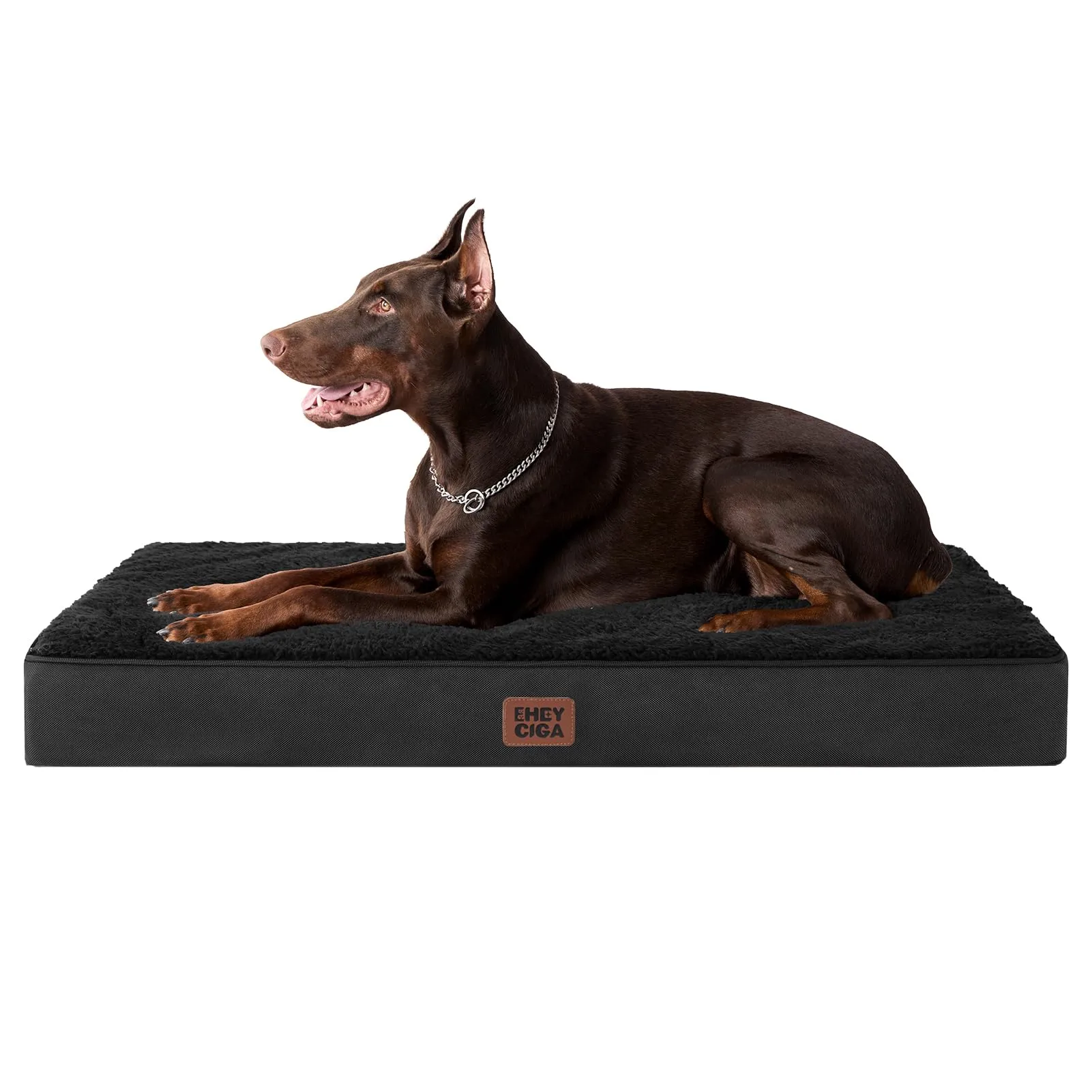 EHEYCIGA Removable Washable Orthopedic Dog Bed Cushion, Black, 112 x 81 cm - immagine 1
