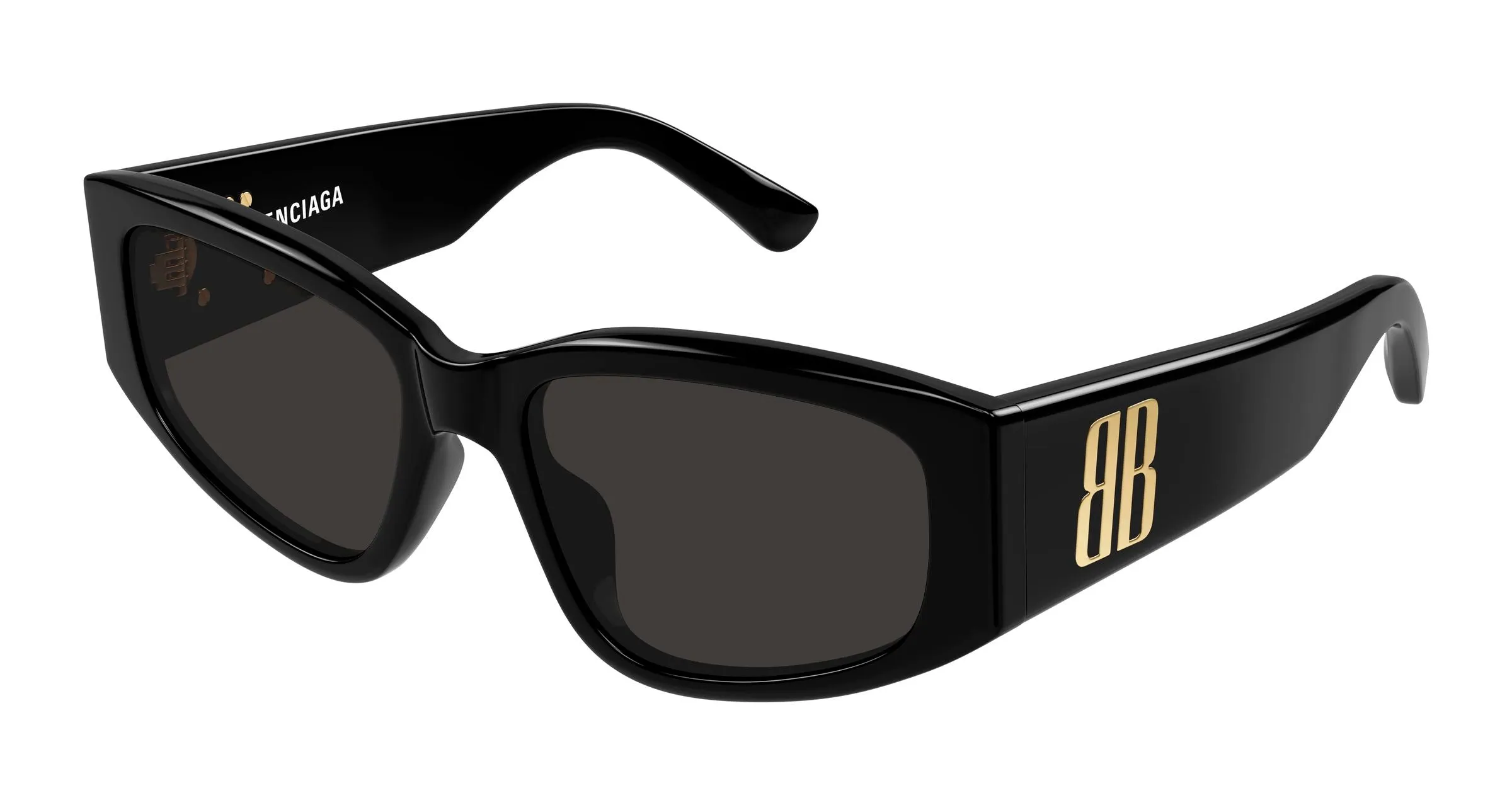 Balenciaga BB0475S 001 Occhiali da sole Acetato Nero Grigio Cat Eye - immagine 1