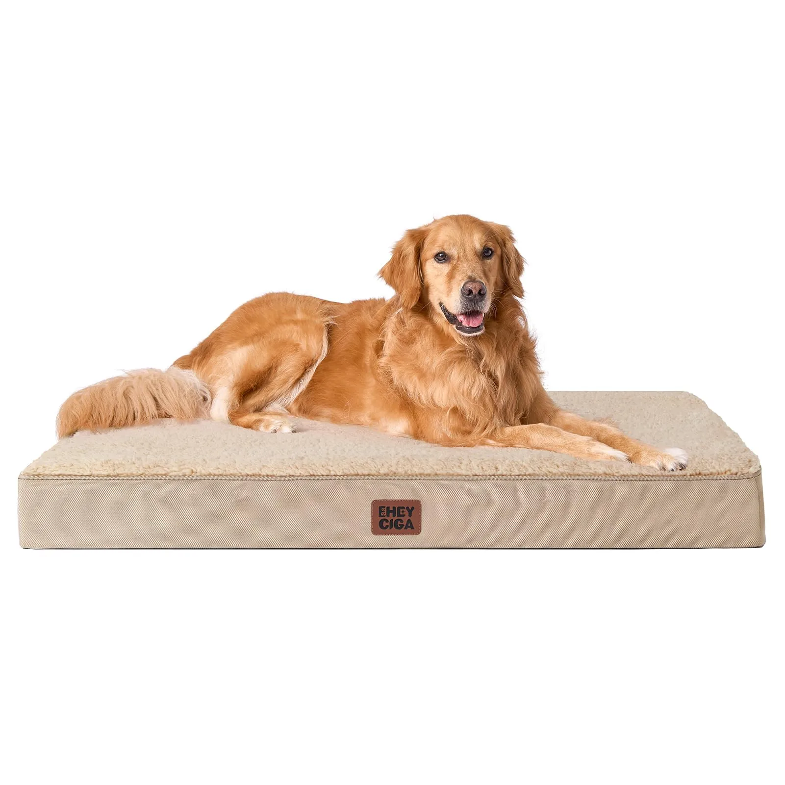 EHEYCIGA Cuccia Cane Interno Taglia Grande XL, (112L x 81W cm) Ortopedica Cuscino per Cani, Cuscino Cane Sfoderabile e Lavabile, Ortopedico Lettino per Cani, Orthopedic Dog Bed, Cachi - immagine 1