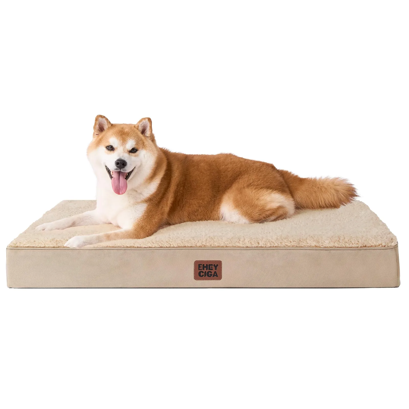 EHEYCIGA Removable Washable Orthopedic Dog Bed Cushion, Khaki, 91 x 69 cm - immagine 1