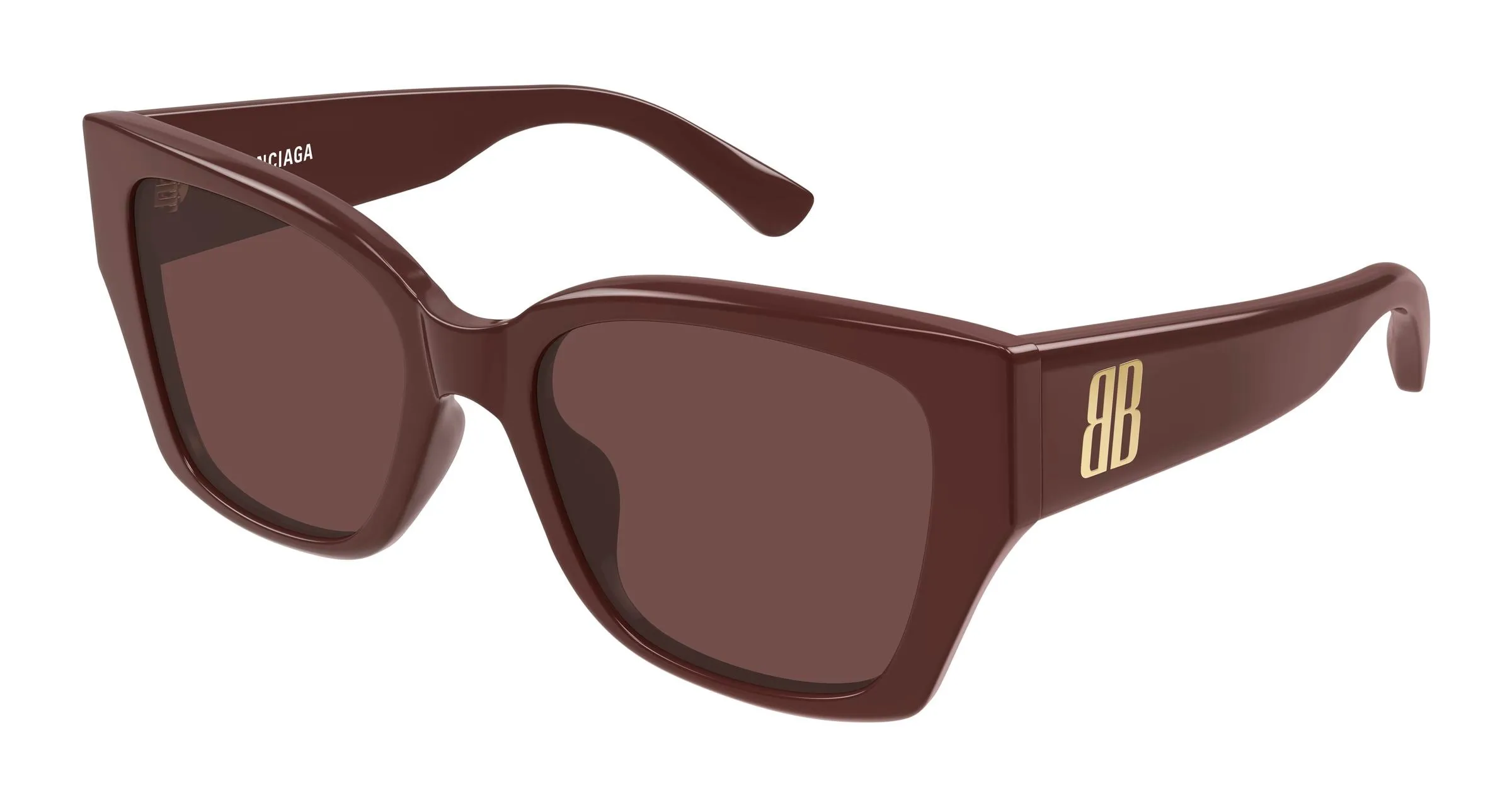 Balenciaga BB0474S 003 Occhiali da sole Acetato Bordeaux Marrone Farfalla - immagine 1