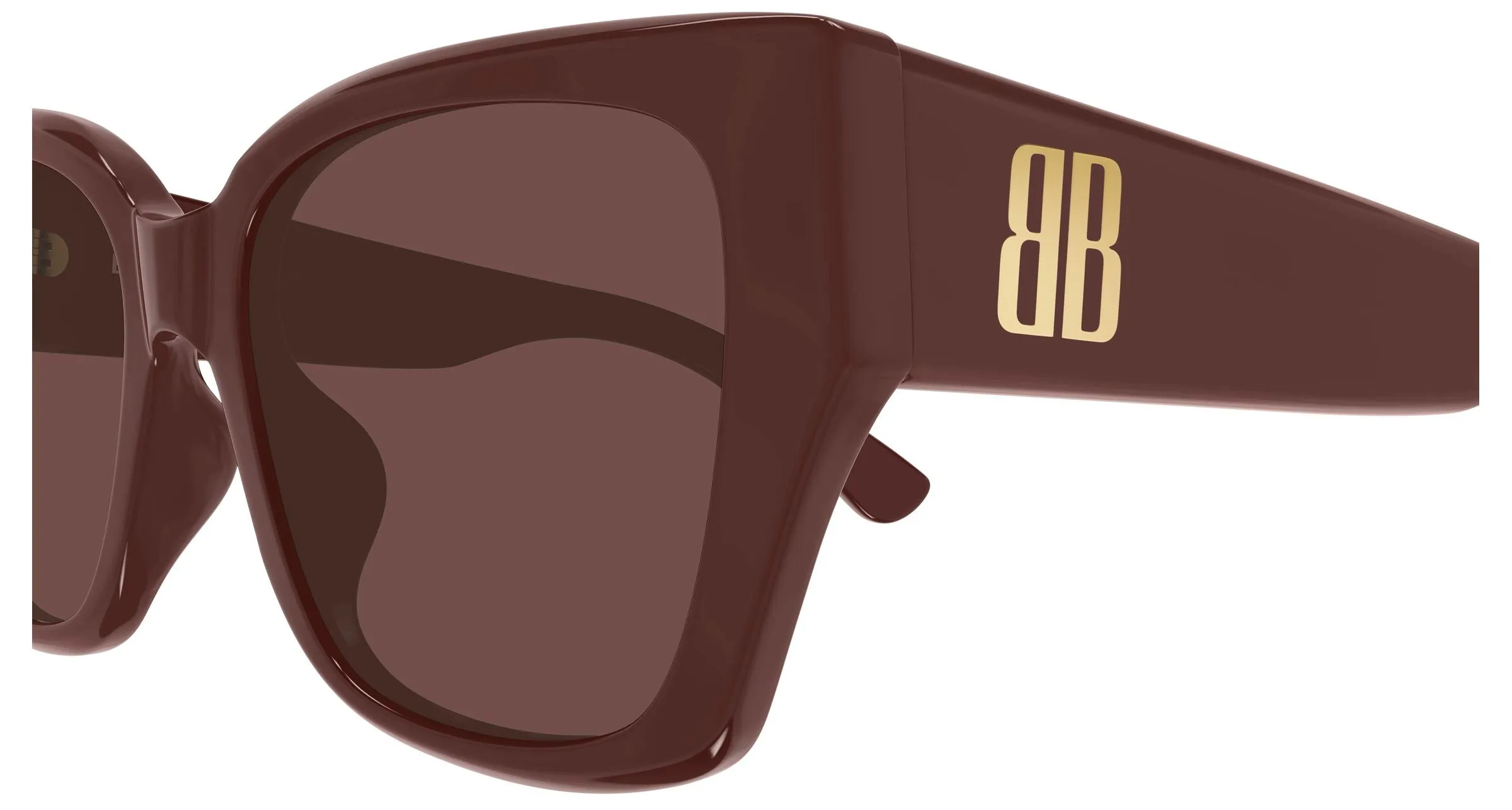 Balenciaga BB0474S 003 Occhiali da sole Acetato Bordeaux Marrone Farfalla - immagine 3