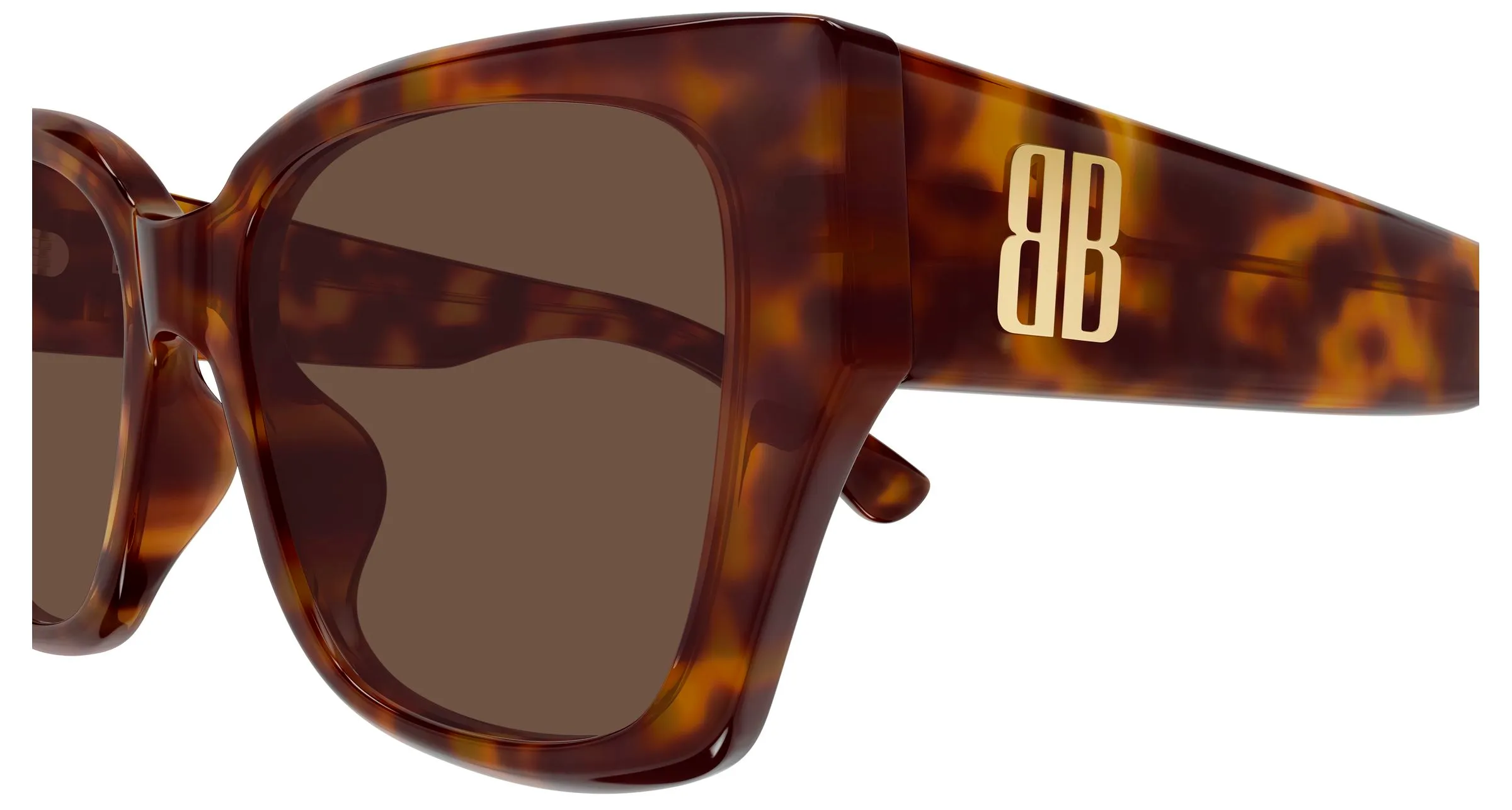 Balenciaga BB0474S 002 Occhiali da sole Acetato Havana Marrone Farfalla - immagine 3