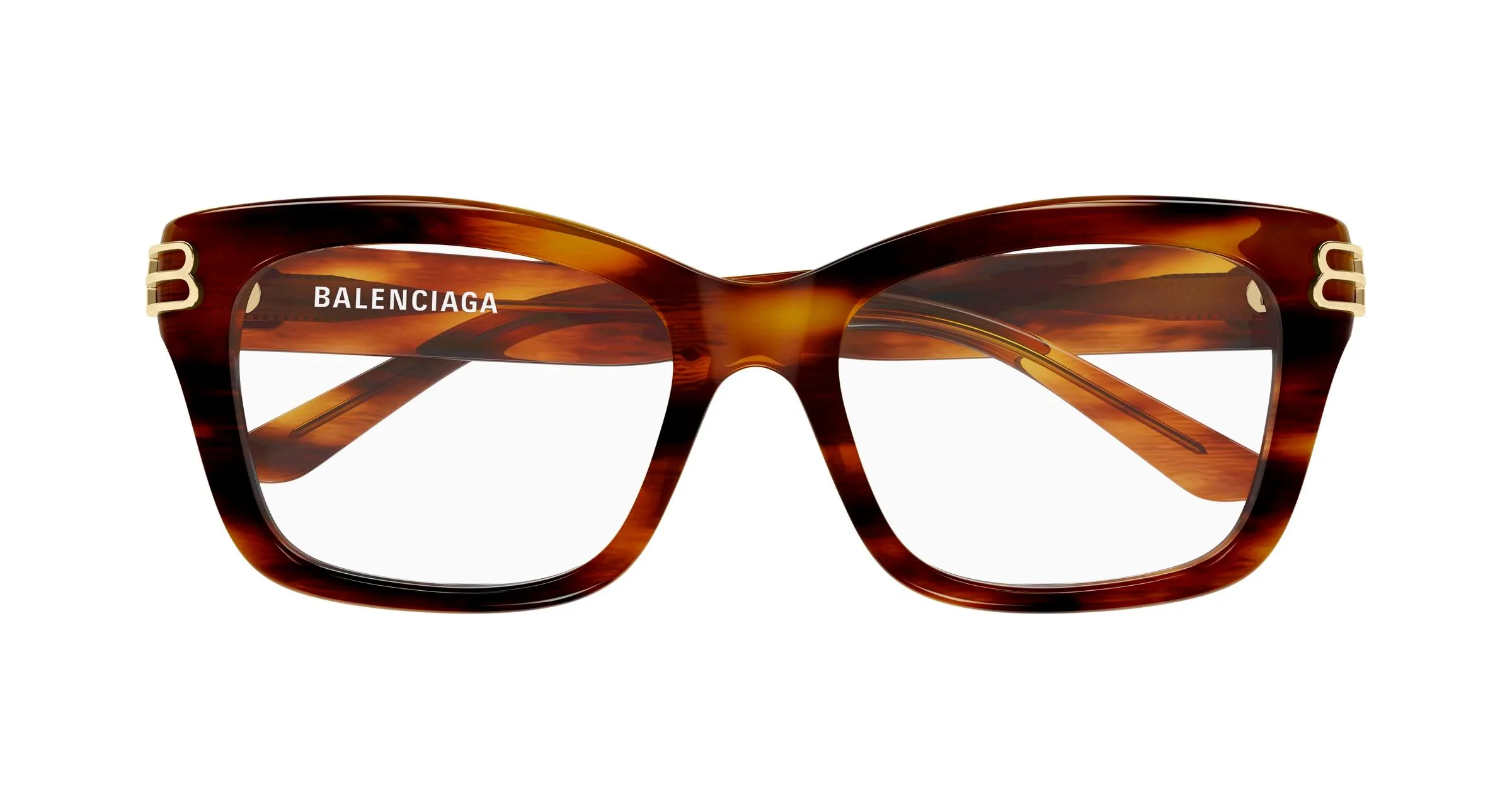 Balenciaga BB0472O 005 Montature da vista Acetato Marrone Trasparente Squadrata - immagine 2