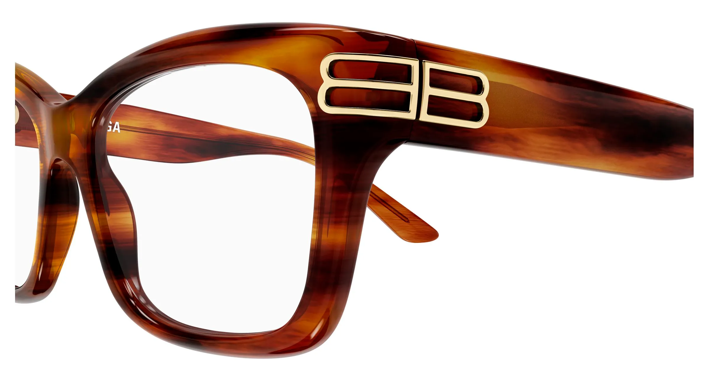 Balenciaga BB0472O 005 Montature da vista Acetato Marrone Trasparente Squadrata - immagine 3