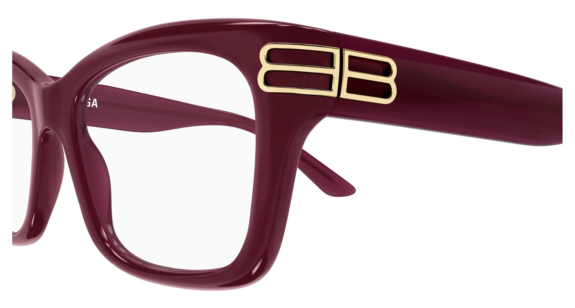 Balenciaga BB0472O 004 Montature da vista Acetato Bordeaux Trasparente Squadrata - immagine 3