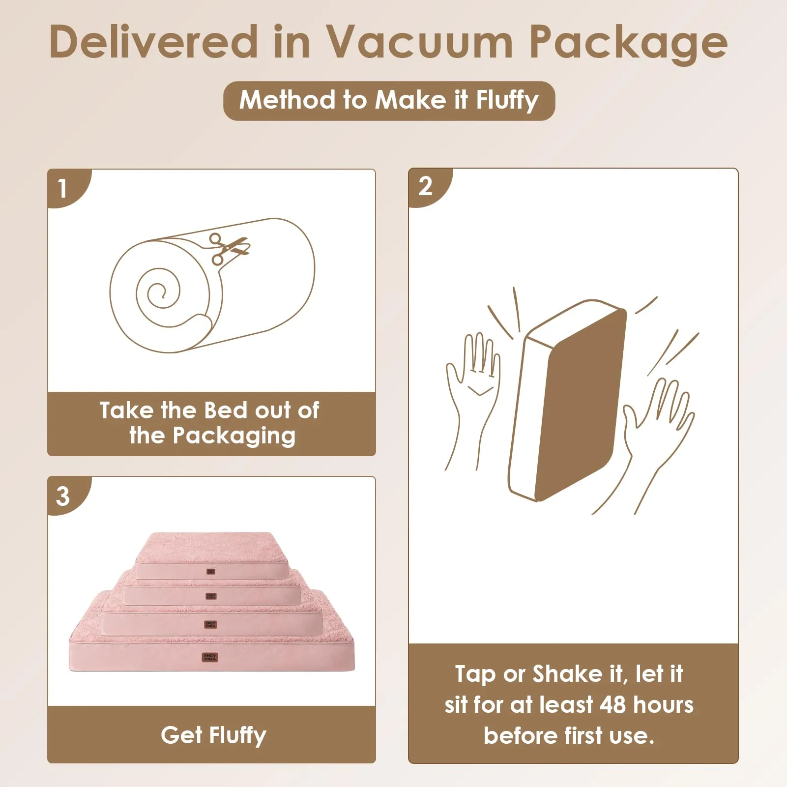 EHEYCIGA Removable Washable Orthopedic Dog Bed Cushion, Pink, 76 x 51 cm - immagine 7