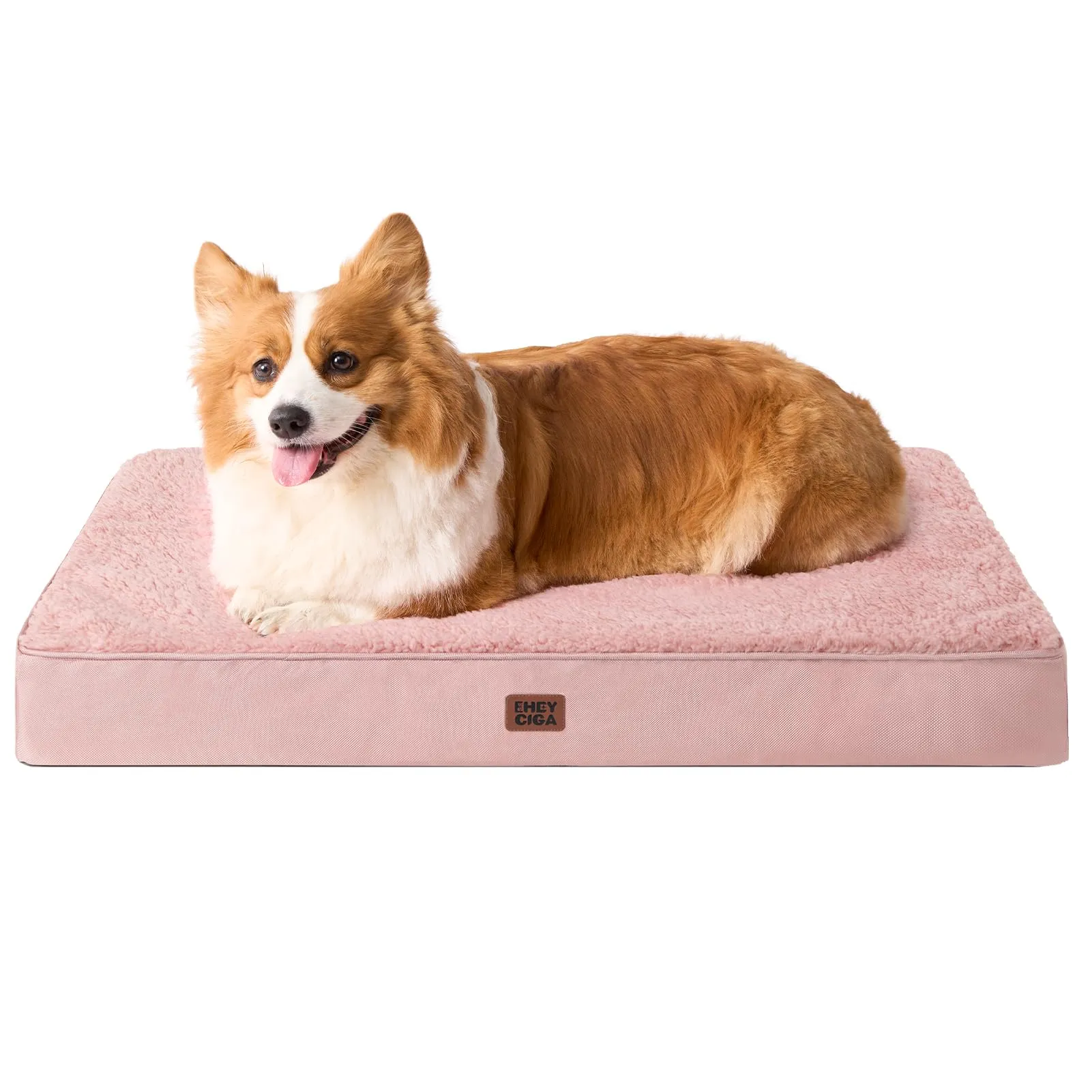 EHEYCIGA Removable Washable Orthopedic Dog Bed Cushion, Pink, 89 x 58 cm - immagine 1