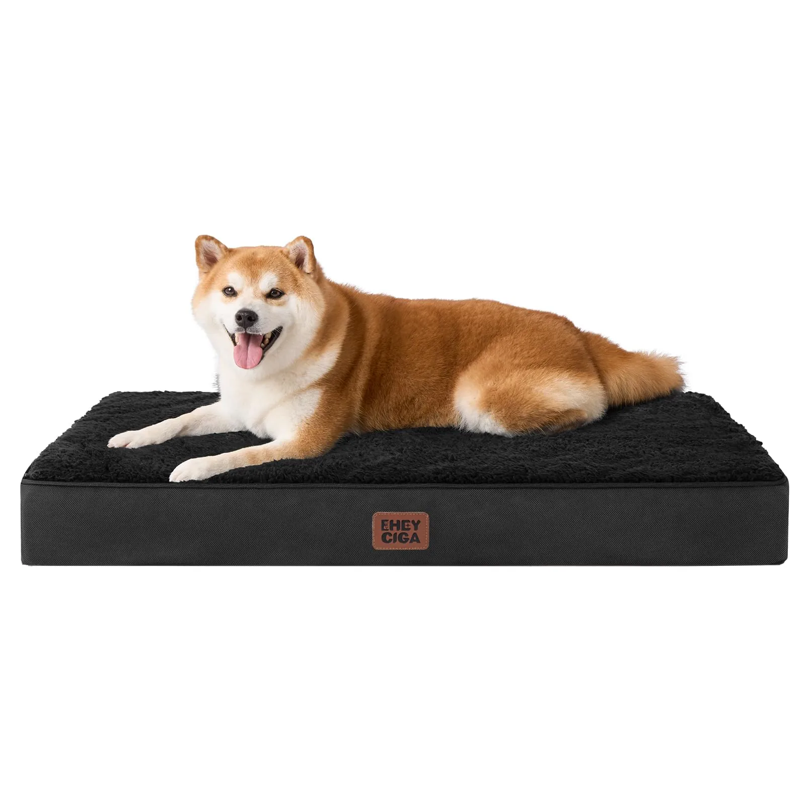 EHEYCIGA Removable Washable Orthopedic Dog Bed Cushion, Black, 89 x 58 cm - immagine 1