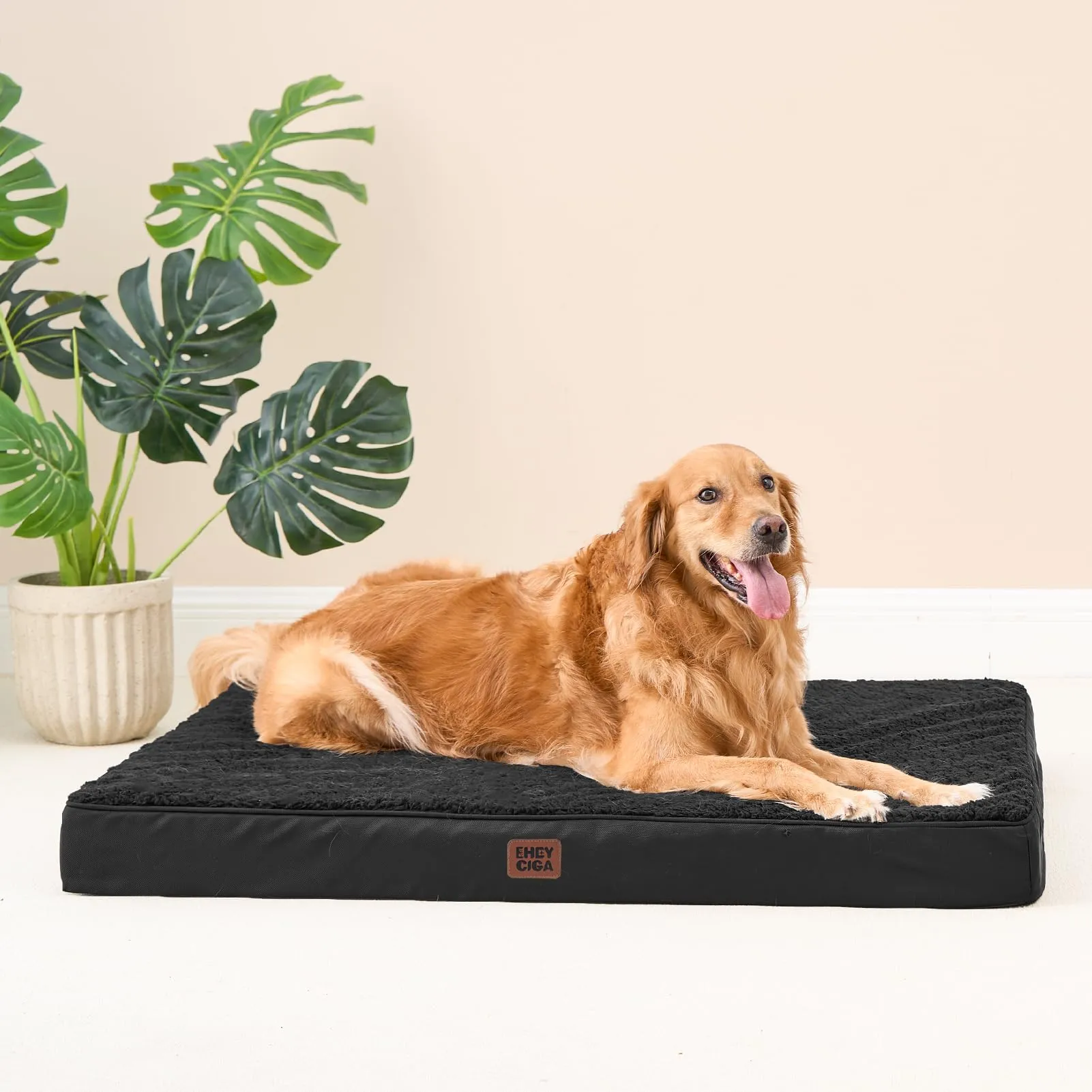 EHEYCIGA Removable Washable Orthopedic Dog Bed Cushion, Black, 89 x 58 cm - immagine 9