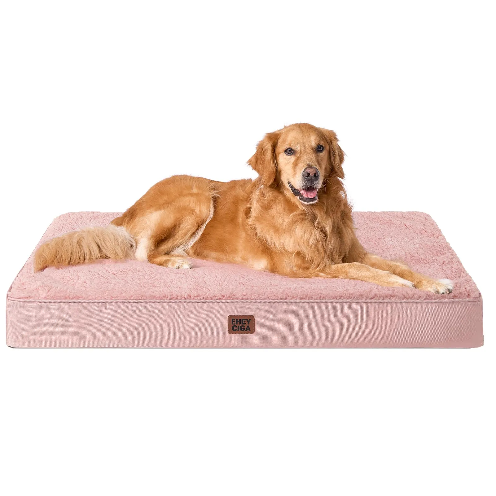 EHEYCIGA Cuccia Cane Interno Taglia Grande XL, (112L x 81W cm) Ortopedica Cuscino per Cani, Cuscino Cane Sfoderabile e Lavabile, Ortopedico Lettino per Cani, Orthopedic Dog Bed, Rosa - immagine 1