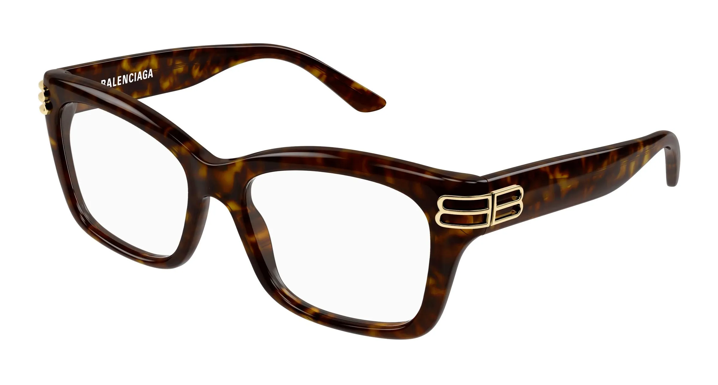 Balenciaga BB0472O 002 Montature da vista Acetato Havana Trasparente Squadrata - immagine 1