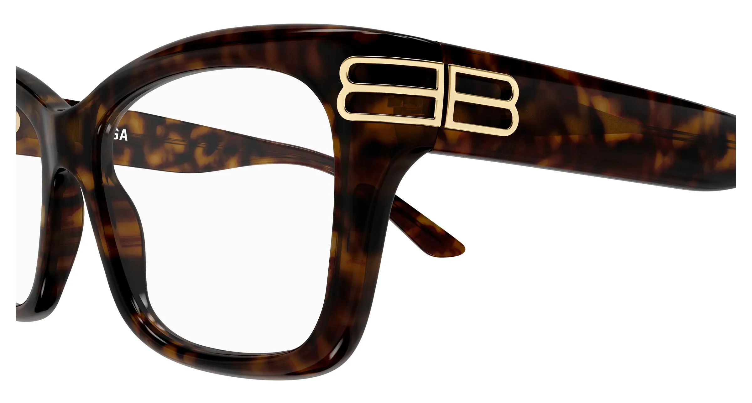Balenciaga BB0472O 002 Montature da vista Acetato Havana Trasparente Squadrata - immagine 3