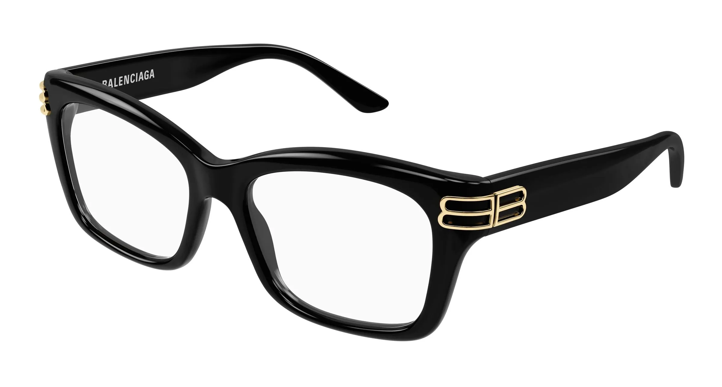 Balenciaga BB0472O 001 Montature da vista Acetato Nero Trasparente Squadrata - immagine 1