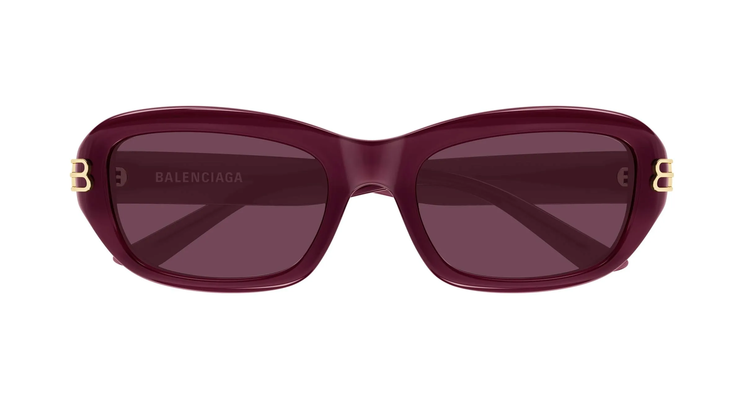 Balenciaga BB0471SK 004 Occhiali da sole Acetato Bordeaux Viola Squadrata - immagine 2