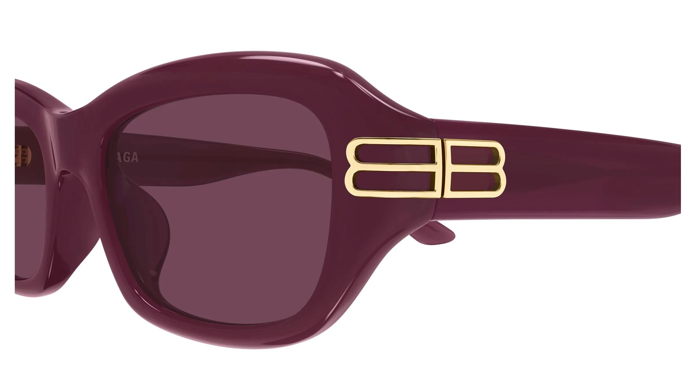 Balenciaga BB0471SK 004 Occhiali da sole Acetato Bordeaux Viola Squadrata - immagine 3