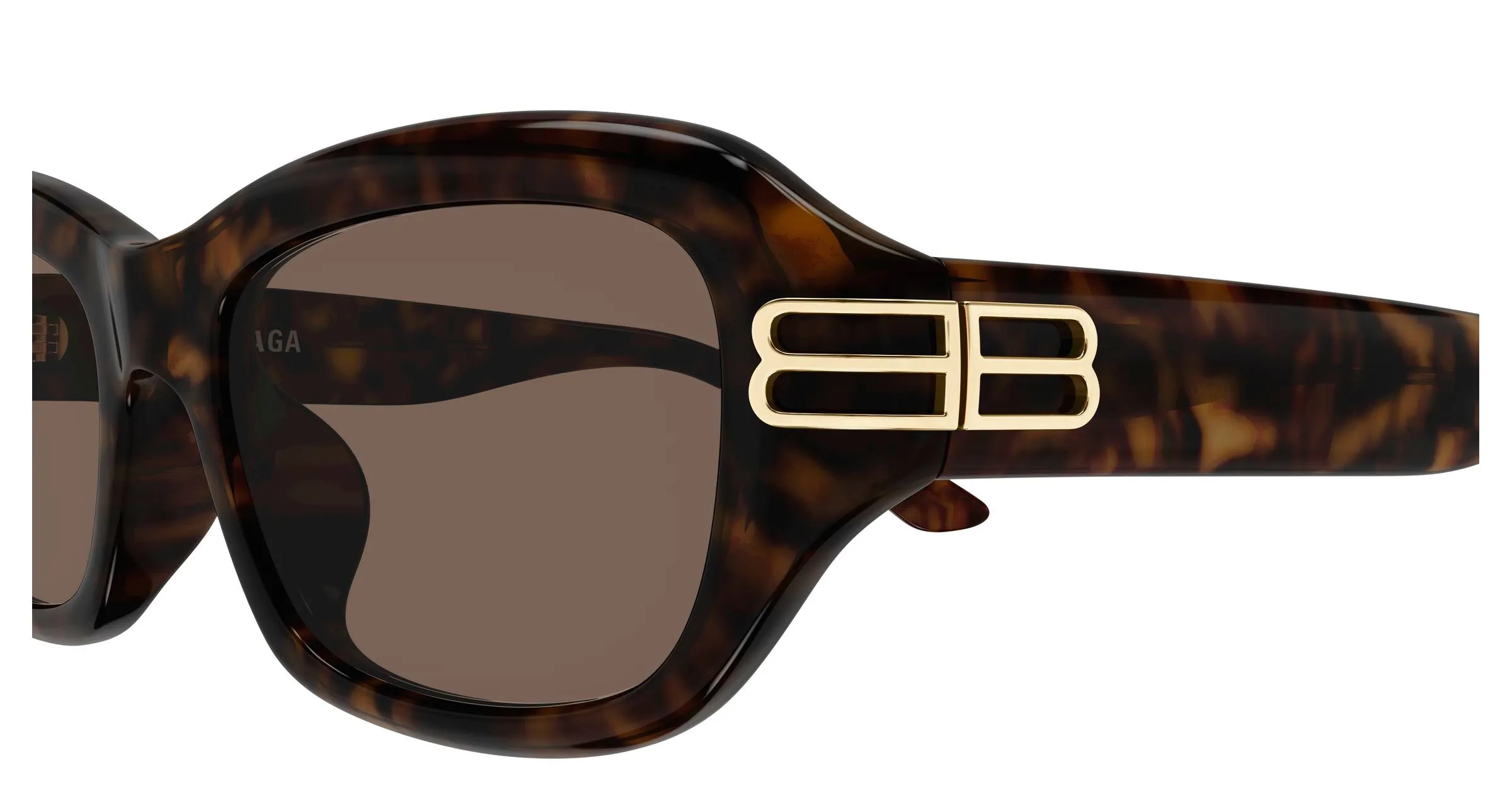 Balenciaga BB0471SK 002 Occhiali da sole Acetato Havana Marrone Squadrata - immagine 3