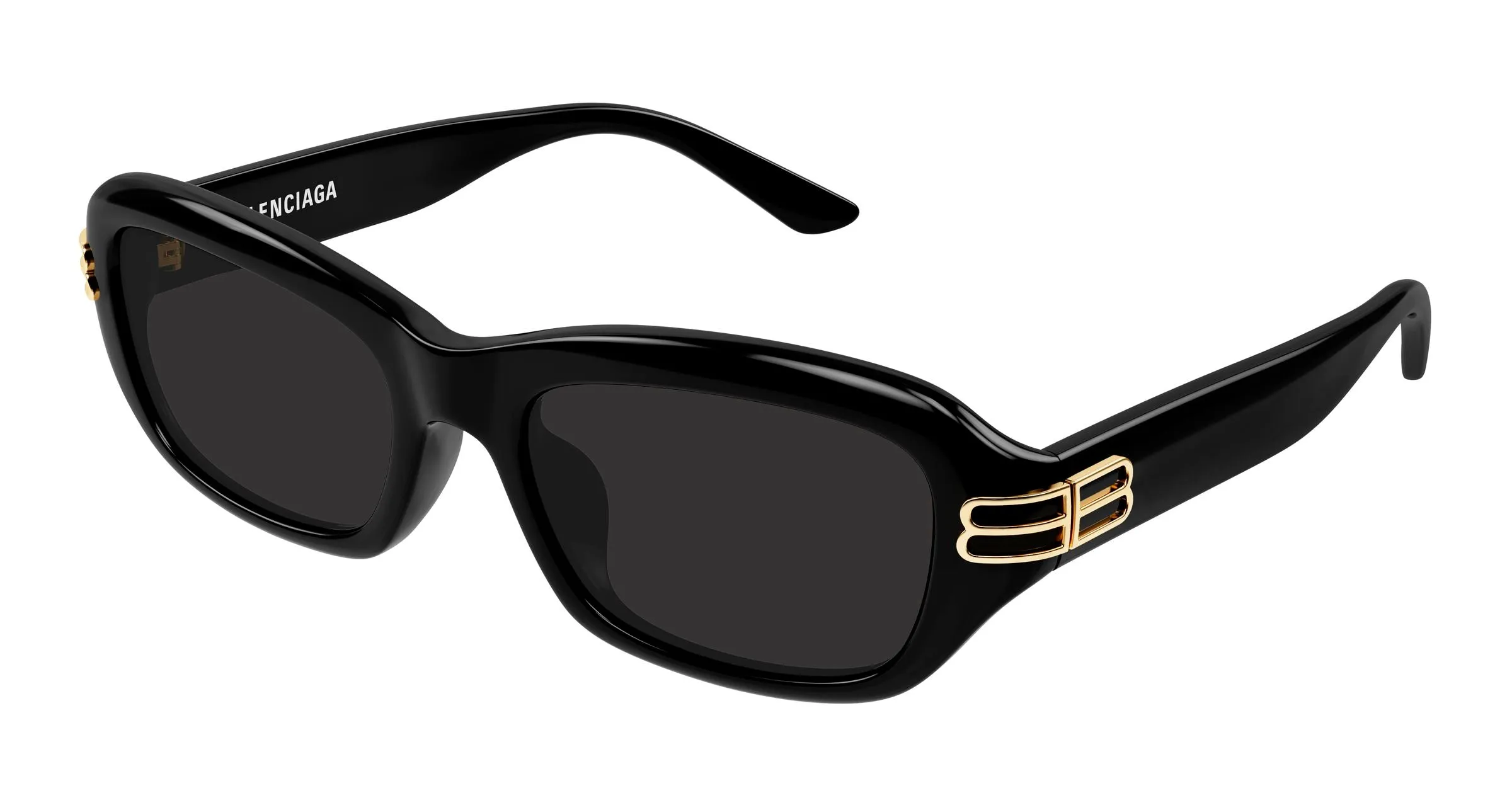 Balenciaga BB0471SK 001 Occhiali da sole Acetato Nero Grigio Squadrata - immagine 1