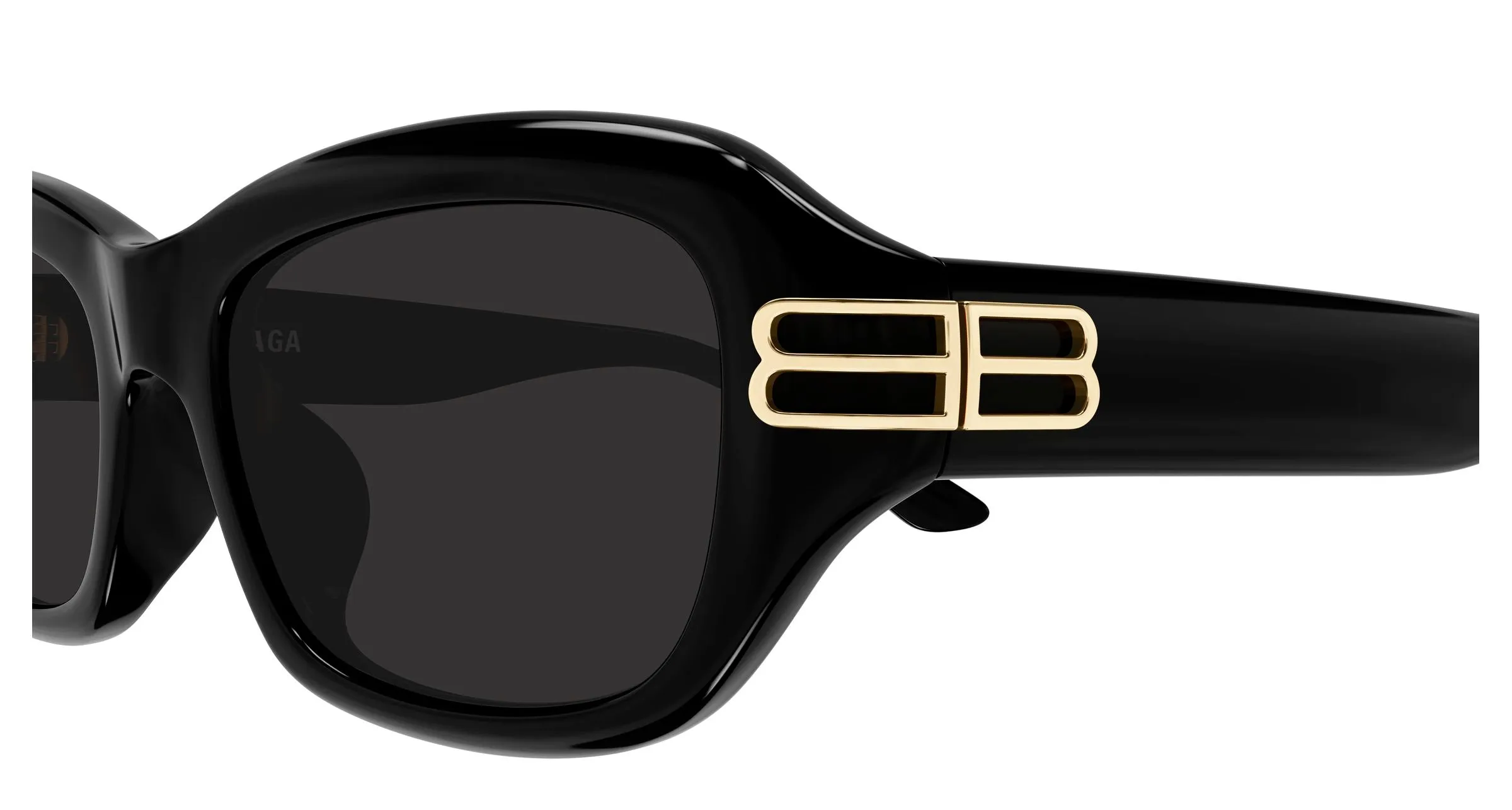 Balenciaga BB0471SK 001 Occhiali da sole Acetato Nero Grigio Squadrata - immagine 3