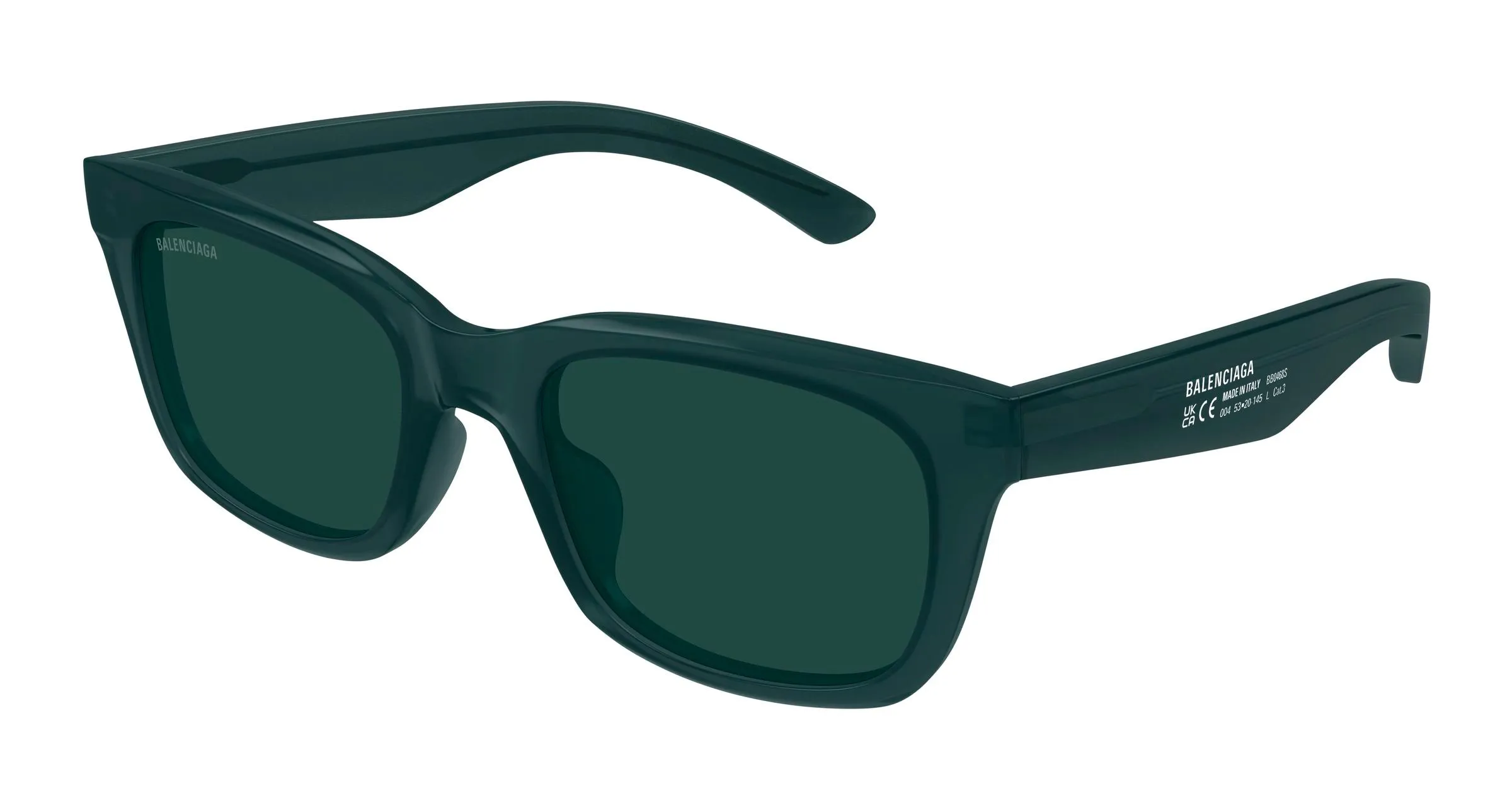 Balenciaga BB0468S 004 Occhiali da sole Acetato Verde Verde Squadrata - immagine 1