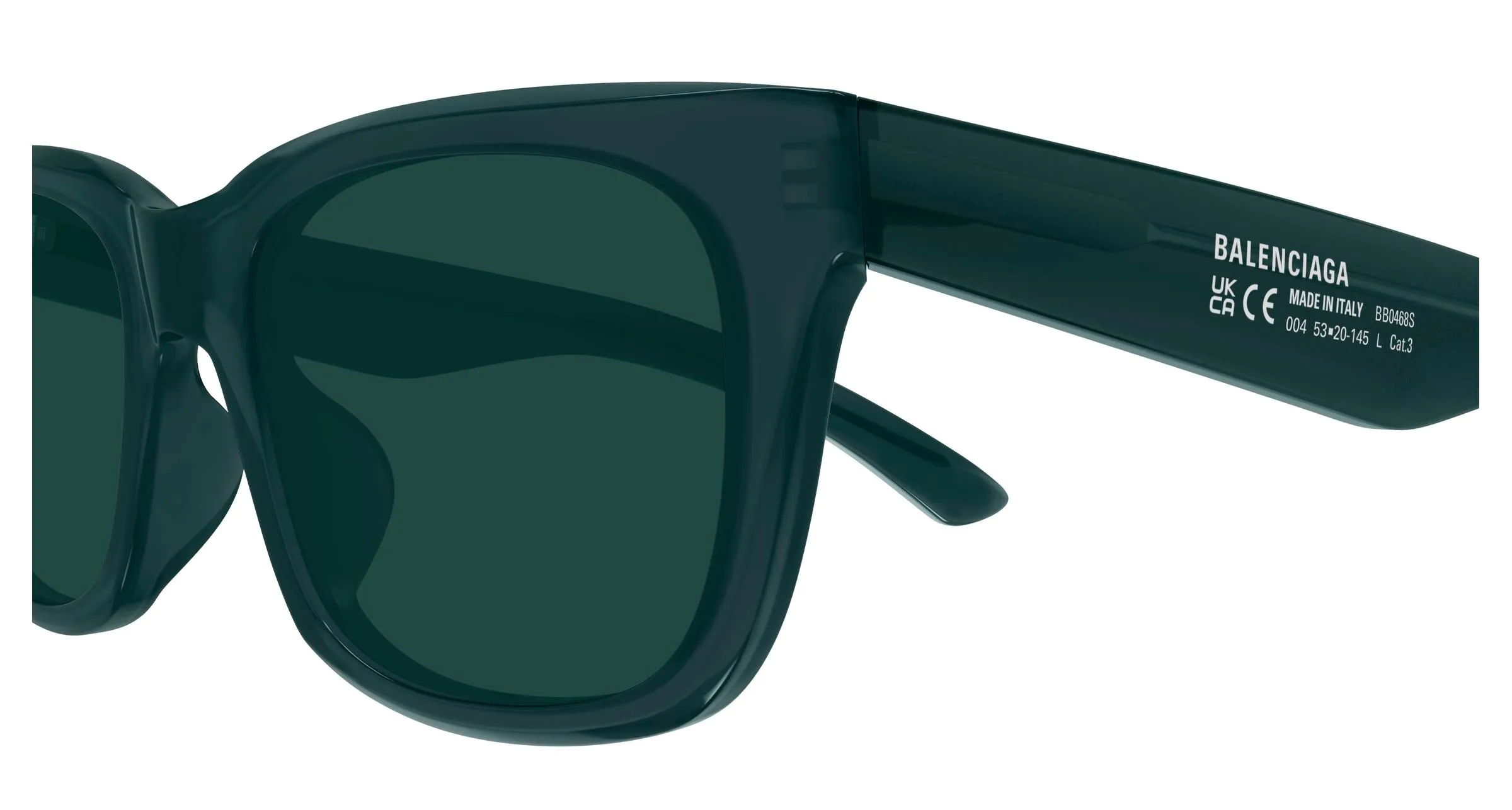 Balenciaga BB0468S 004 Occhiali da sole Acetato Verde Verde Squadrata - immagine 3