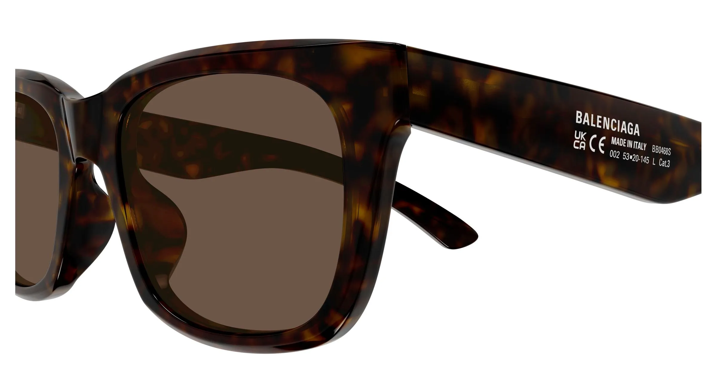 Balenciaga BB0468S 002 Occhiali da sole Acetato Havana Marrone Squadrata - immagine 3