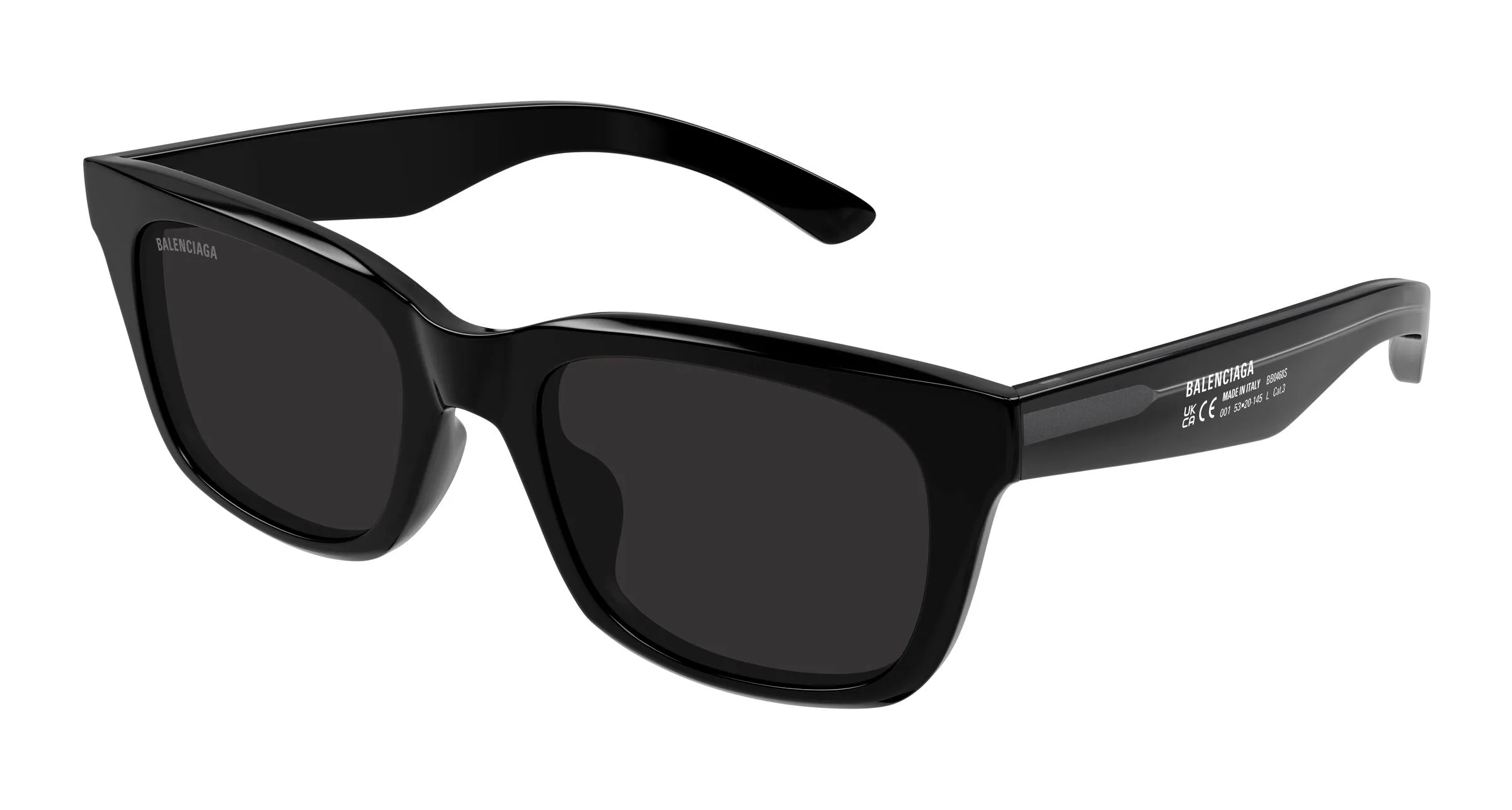 Balenciaga BB0468S 001 Occhiali da sole Acetato Nero Grigio Squadrata - immagine 1