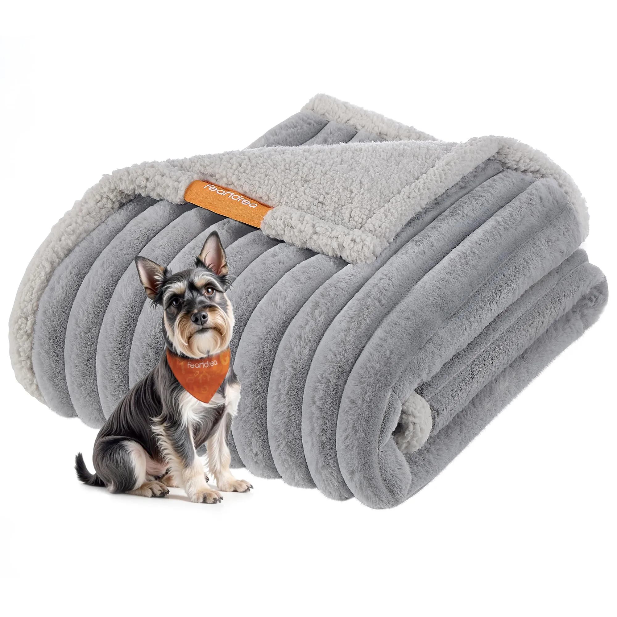 Feandrea Tappeto Impermeabile per Cani, Coperta Reversibile di Taglia M, 102 x 73 cm, per Cani in Miniatura e di Taglia Piccola, Copridivano, Lavabile, Grigio Tortora e Grigio Chiaro PPB034G01 - immagine 1