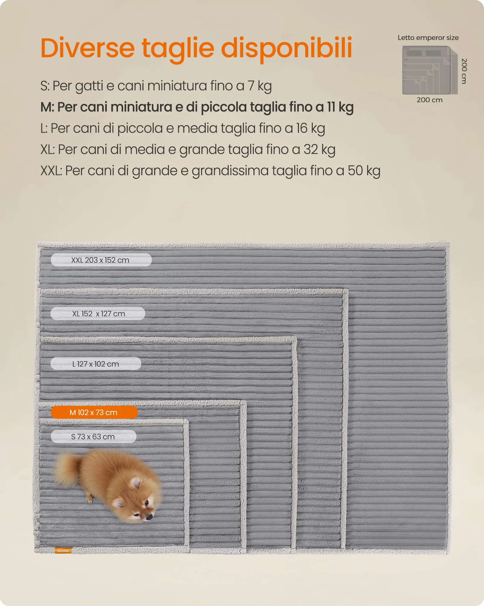 Feandrea Tappeto Impermeabile per Cani, Coperta Reversibile di Taglia M, 102 x 73 cm, per Cani in Miniatura e di Taglia Piccola, Copridivano, Lavabile, Grigio Tortora e Grigio Chiaro PPB034G01 - immagine 6
