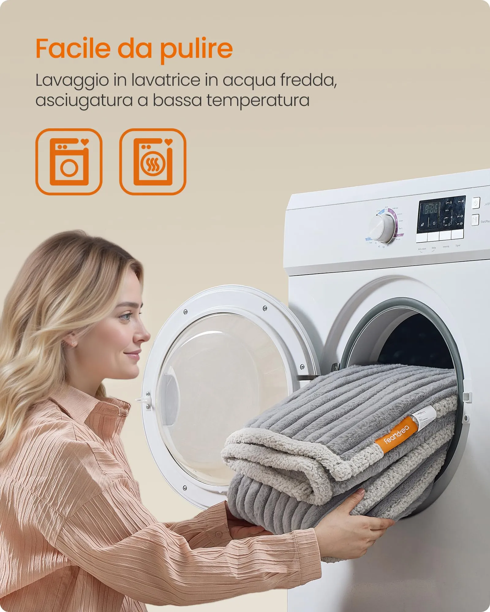 Feandrea Tappeto Impermeabile per Cani, Coperta Reversibile di Taglia XXL, 203 x 152 cm, per Cani di Taglia Grande e Extra Grande, Copridivano, Lavabile, Grigio Tortora e Grigio Chiaro PPB038G01 - immagine 5